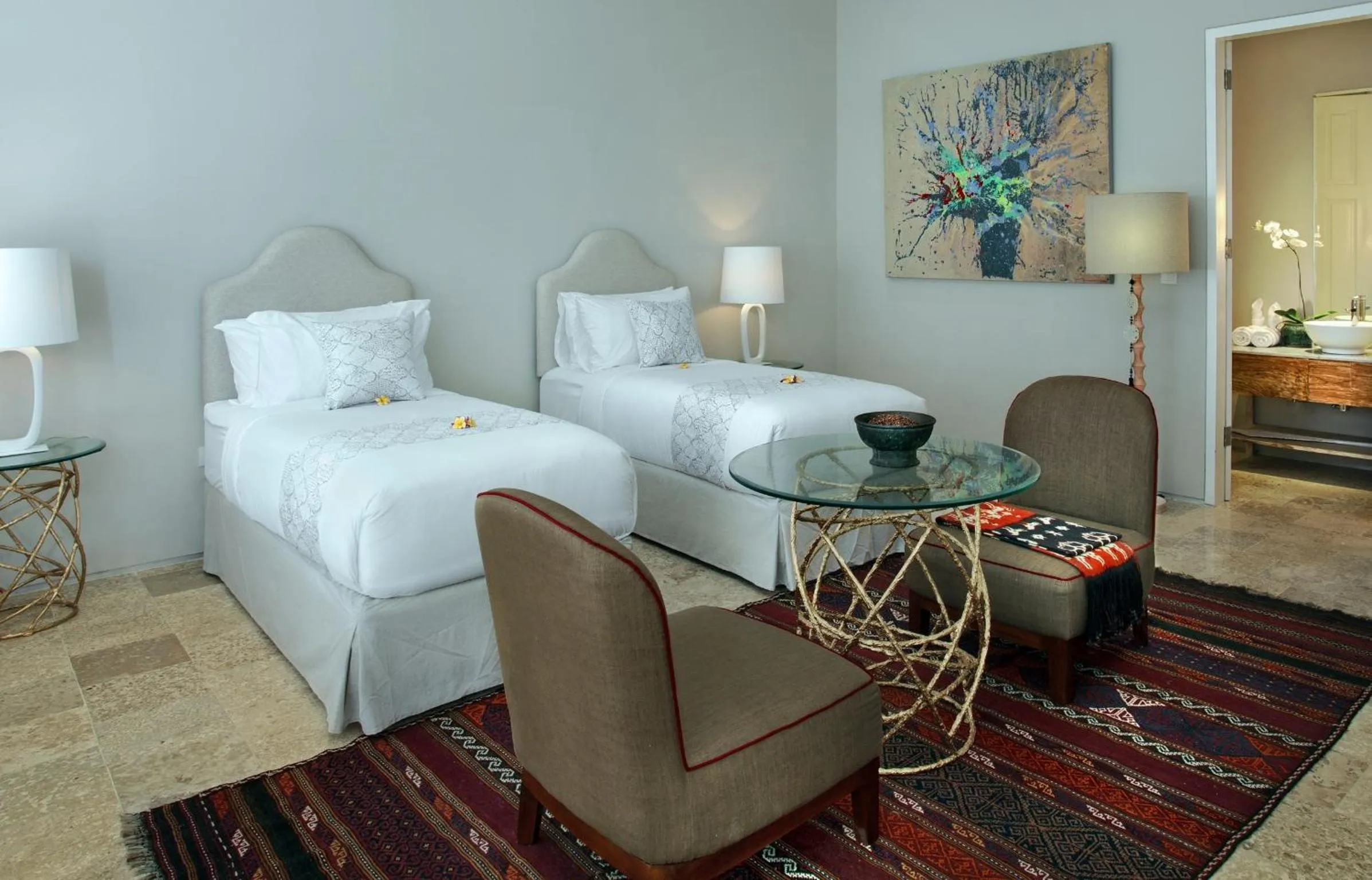 Seating area, Bed in Room & Vespa 4 - Central Seminyak Near Beach