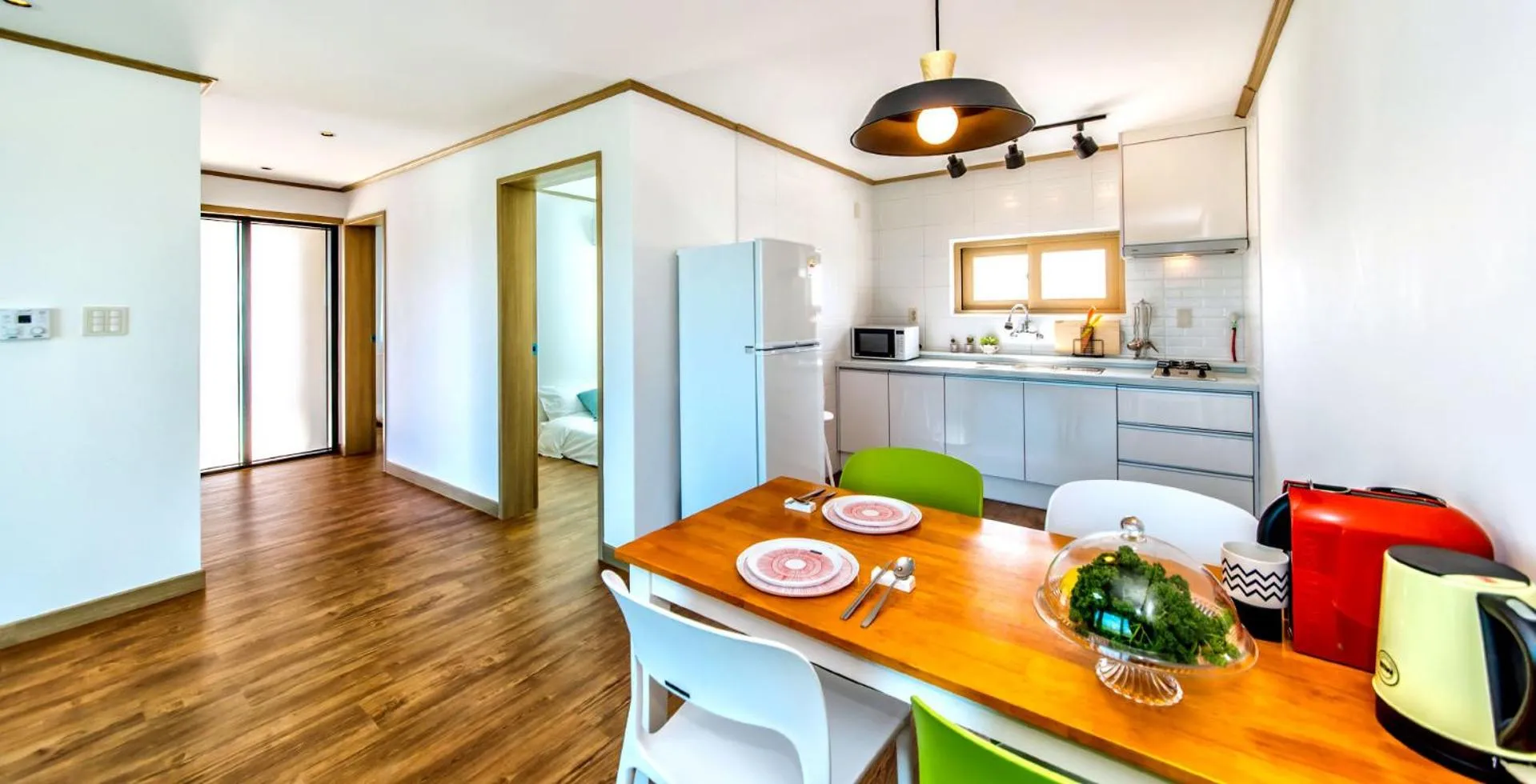 Kitchen or kitchenette in Boreum Pension