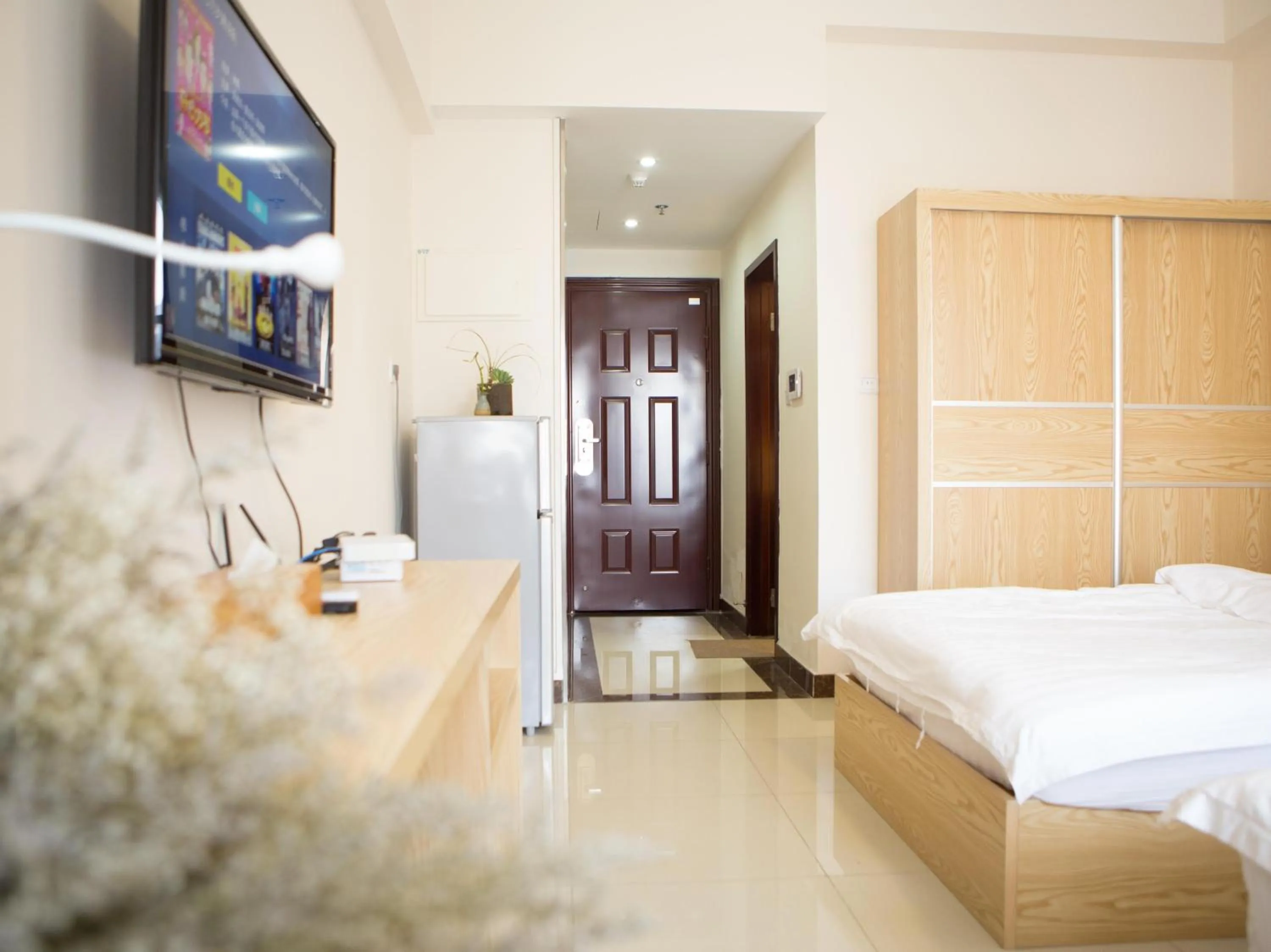 Decorative detail, Bed in Xizhengjia Apartment Hotel Pazhou Complex