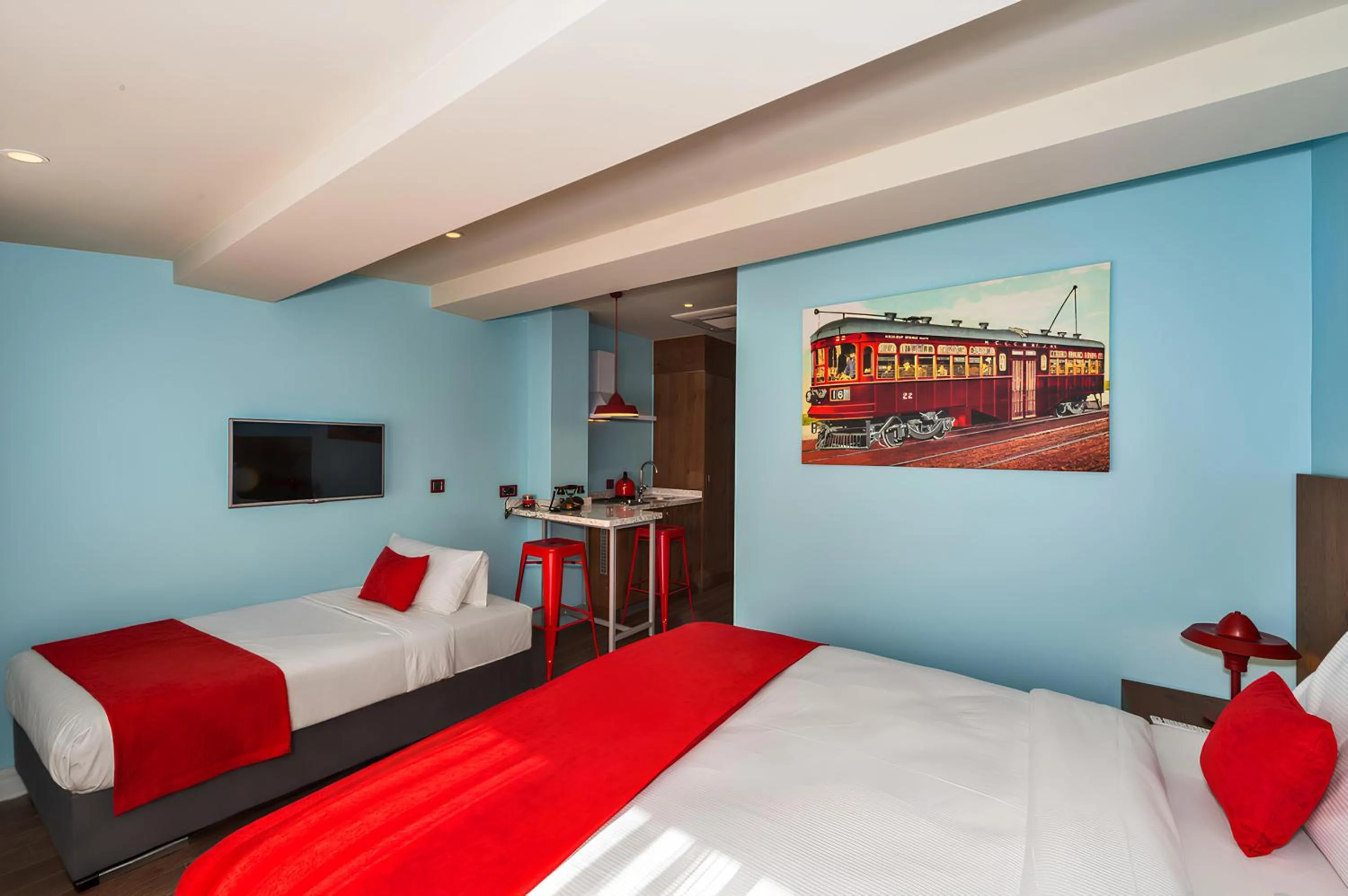 Communal lounge/ TV room, Bed in Taksim Istanbul Nis Hotel - Istiklal Street