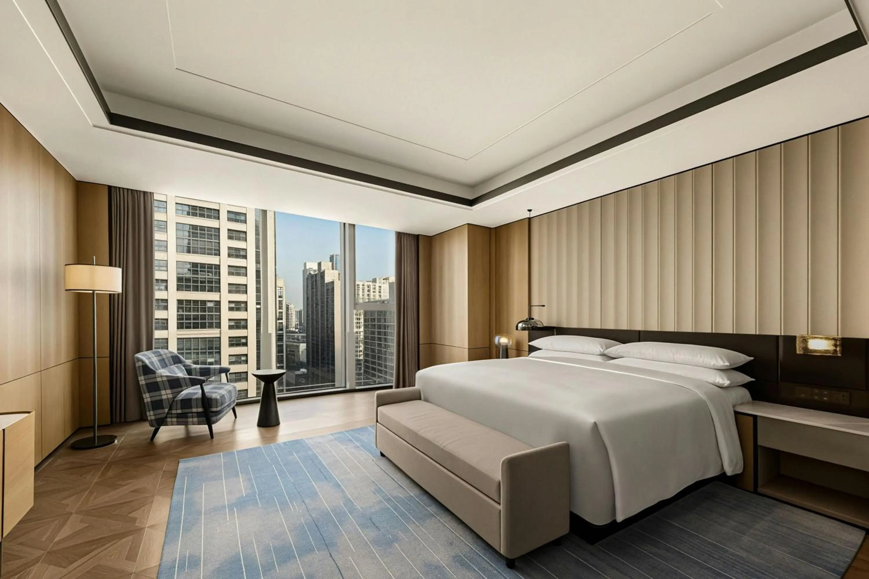 Photo of the whole room, Bed in Xi'an Marriott Hotel High-Tech Zone