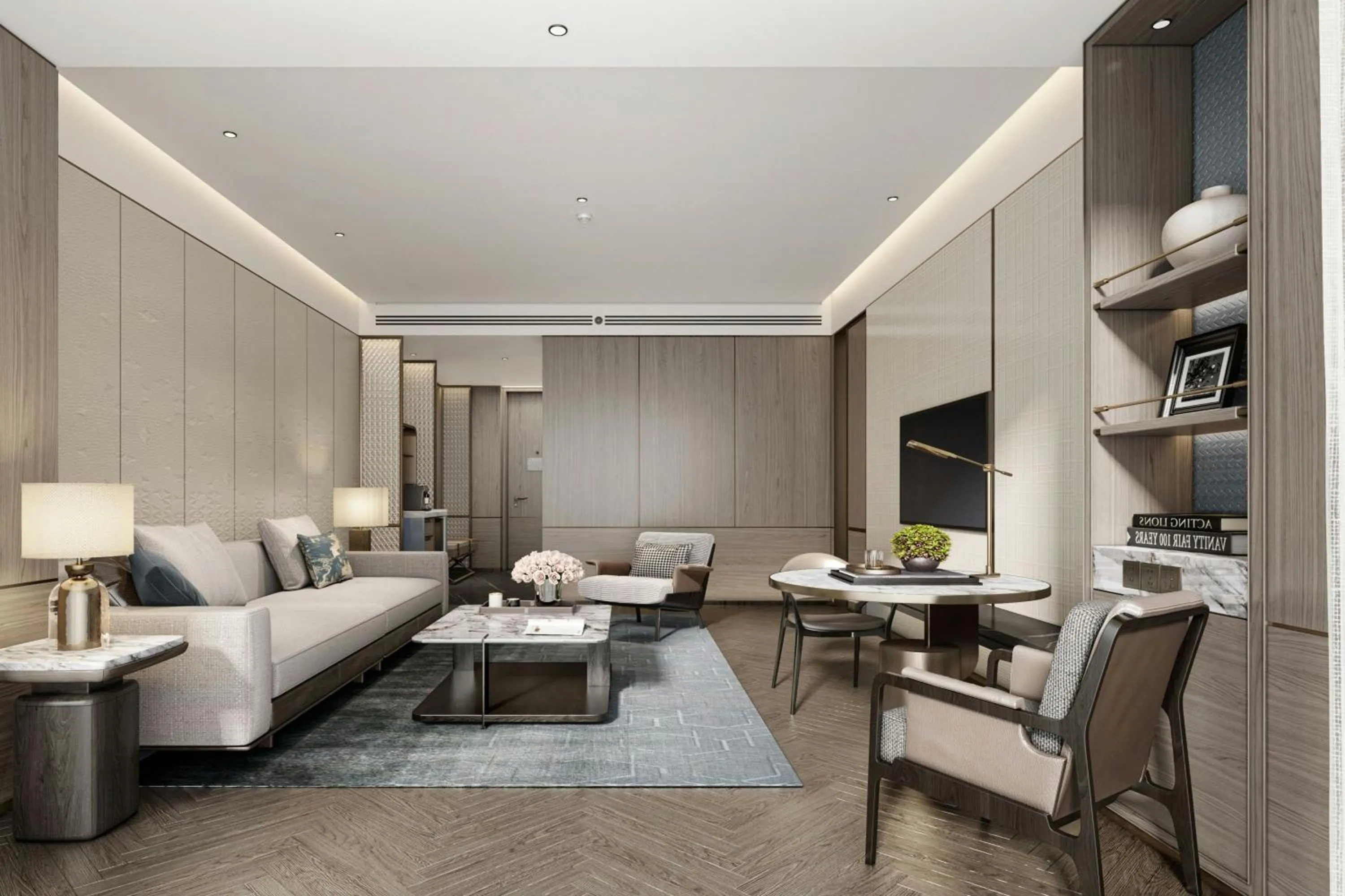 Living room, Bed in Xi'an Marriott Hotel High-Tech Zone