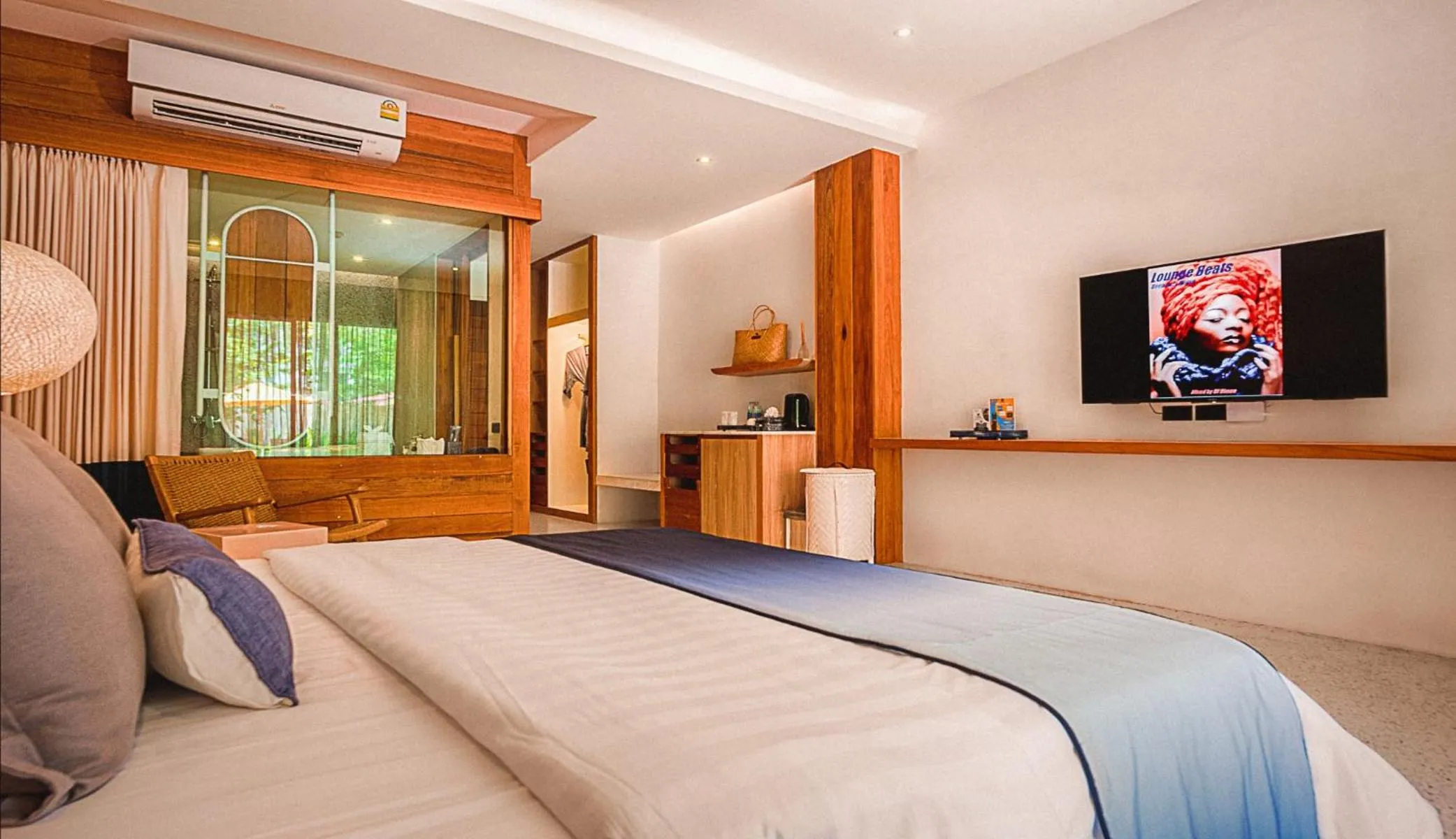 Bed in Sichon Cabana Beach Resort