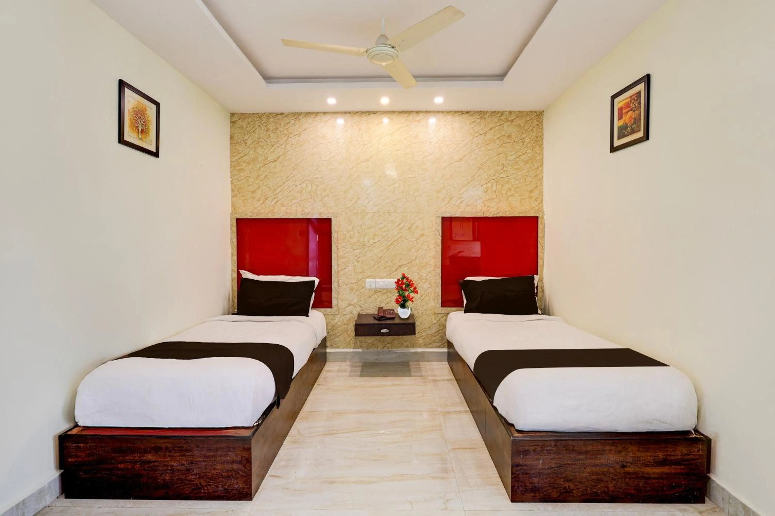 Bedroom, Bed in Townhouse Benz Circle MG Road