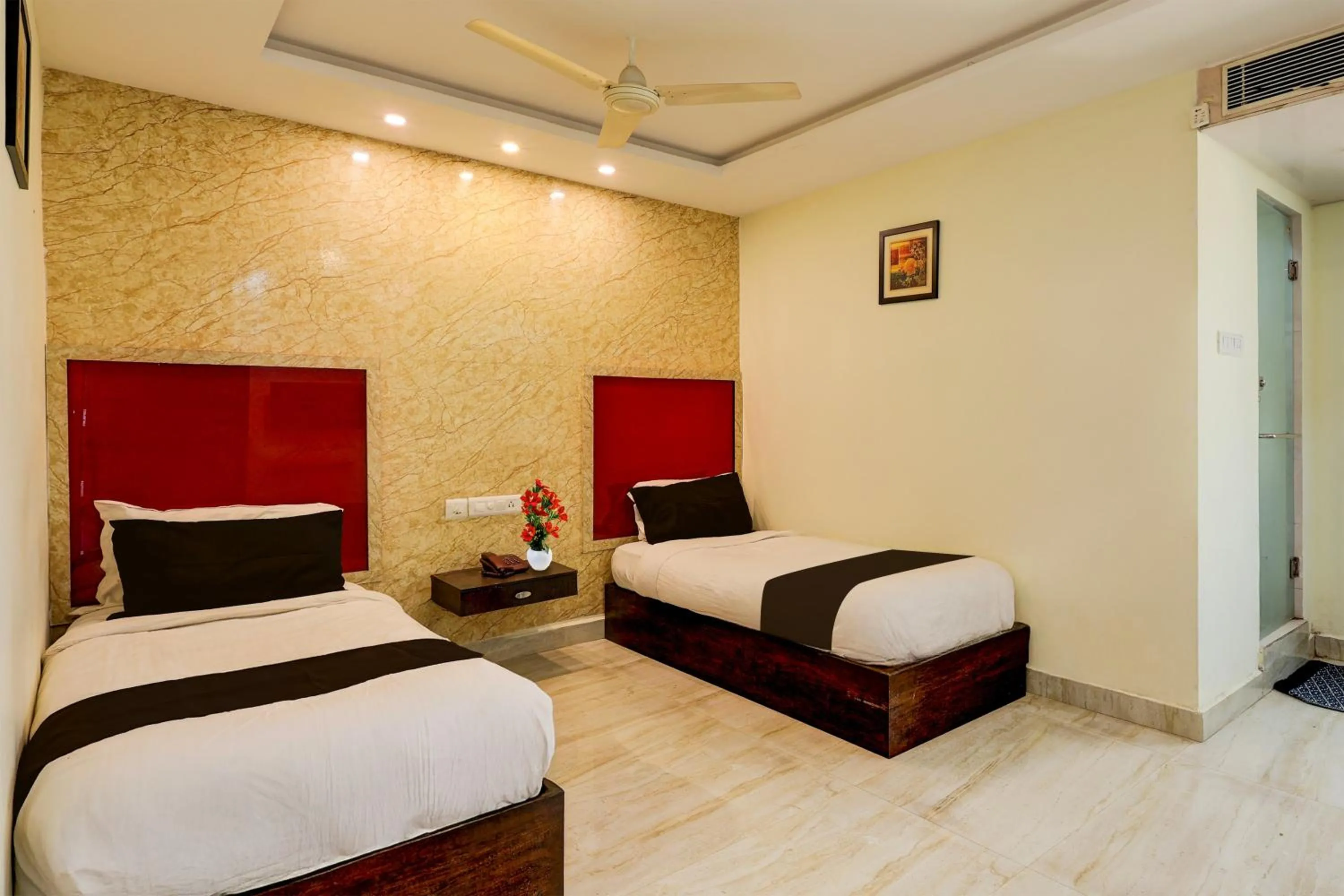 Bedroom, Bed in Townhouse Benz Circle MG Road
