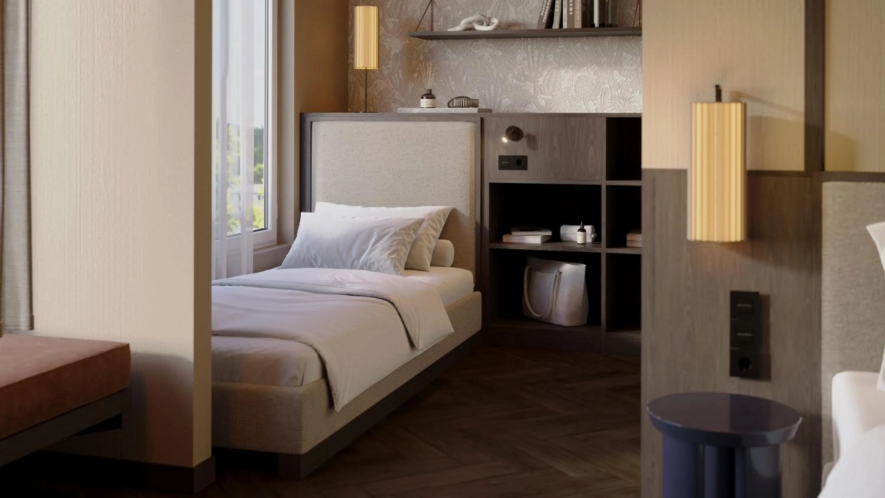 Bed in Hotel Schani City