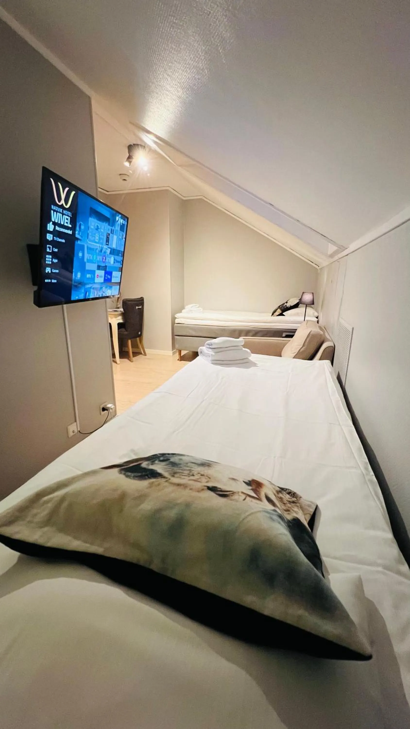 Bed in Narvik Hotel Wivel