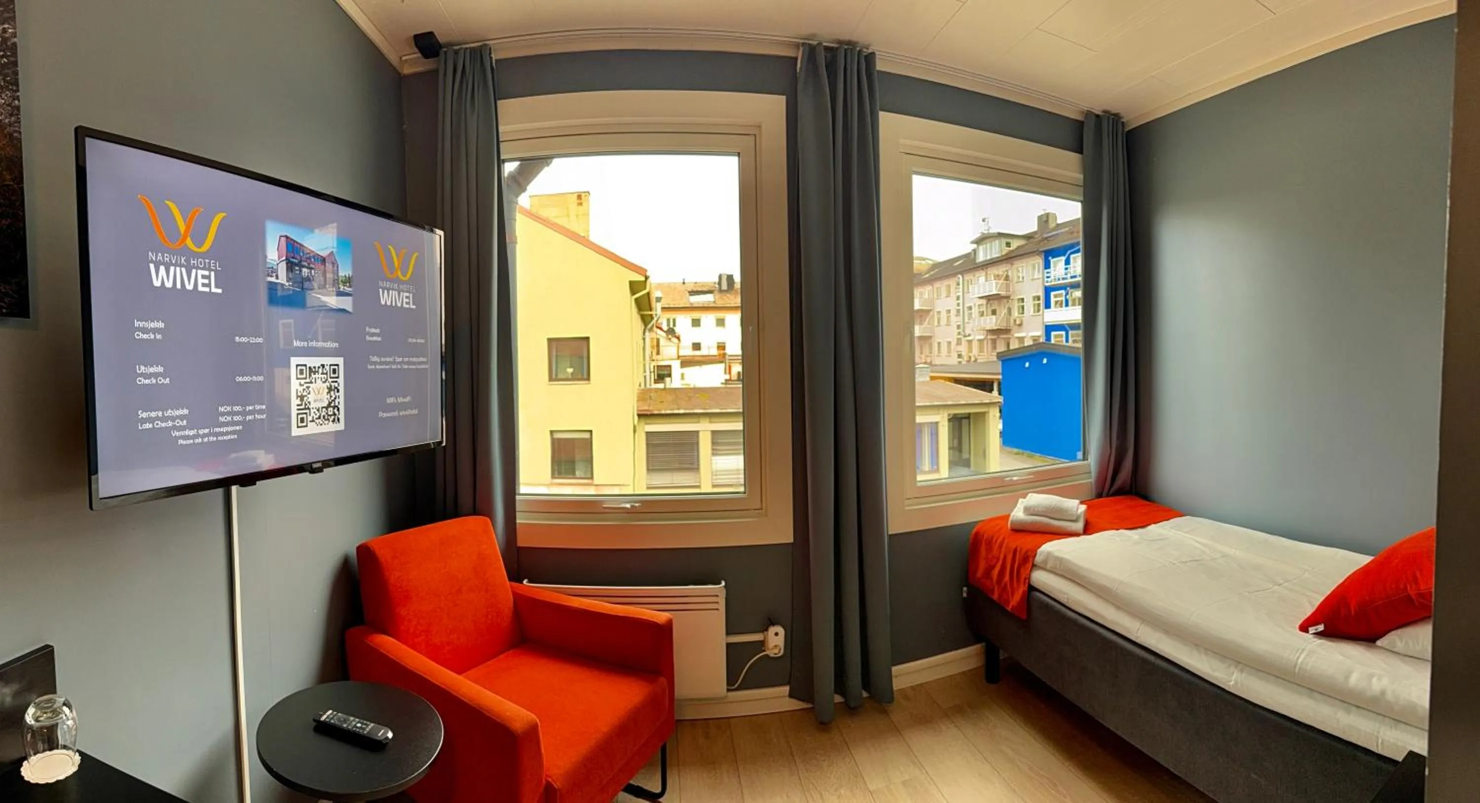 Photo of the whole room, Bed in Narvik Hotel Wivel