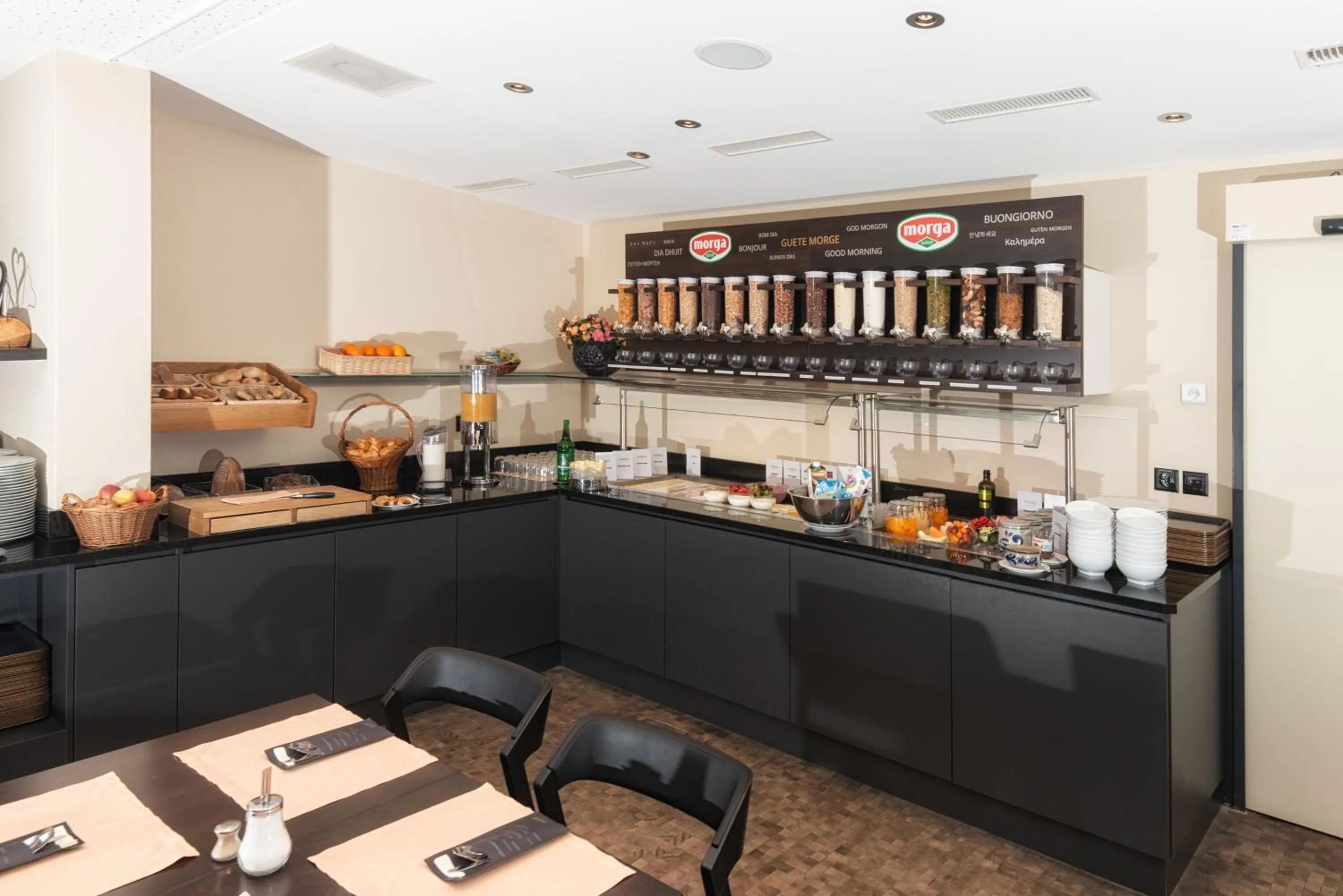 Breakfast in Hotel one66 (free parking garage)