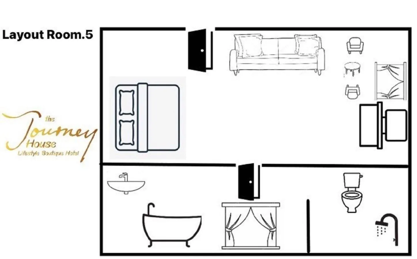 Floor plan in The Journey House Lifestyle Boutique Hotel