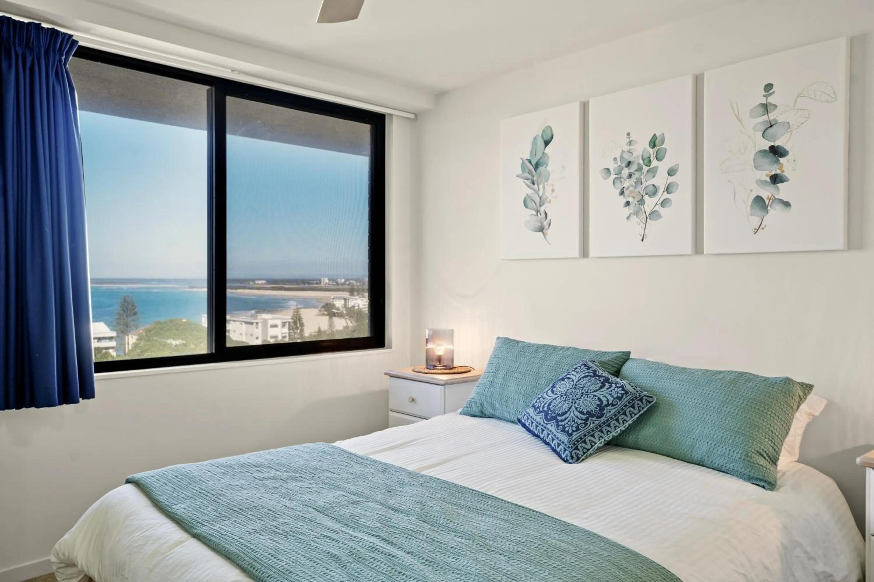 Bedroom, Bed in Burgess @ Kings Beach Apartments