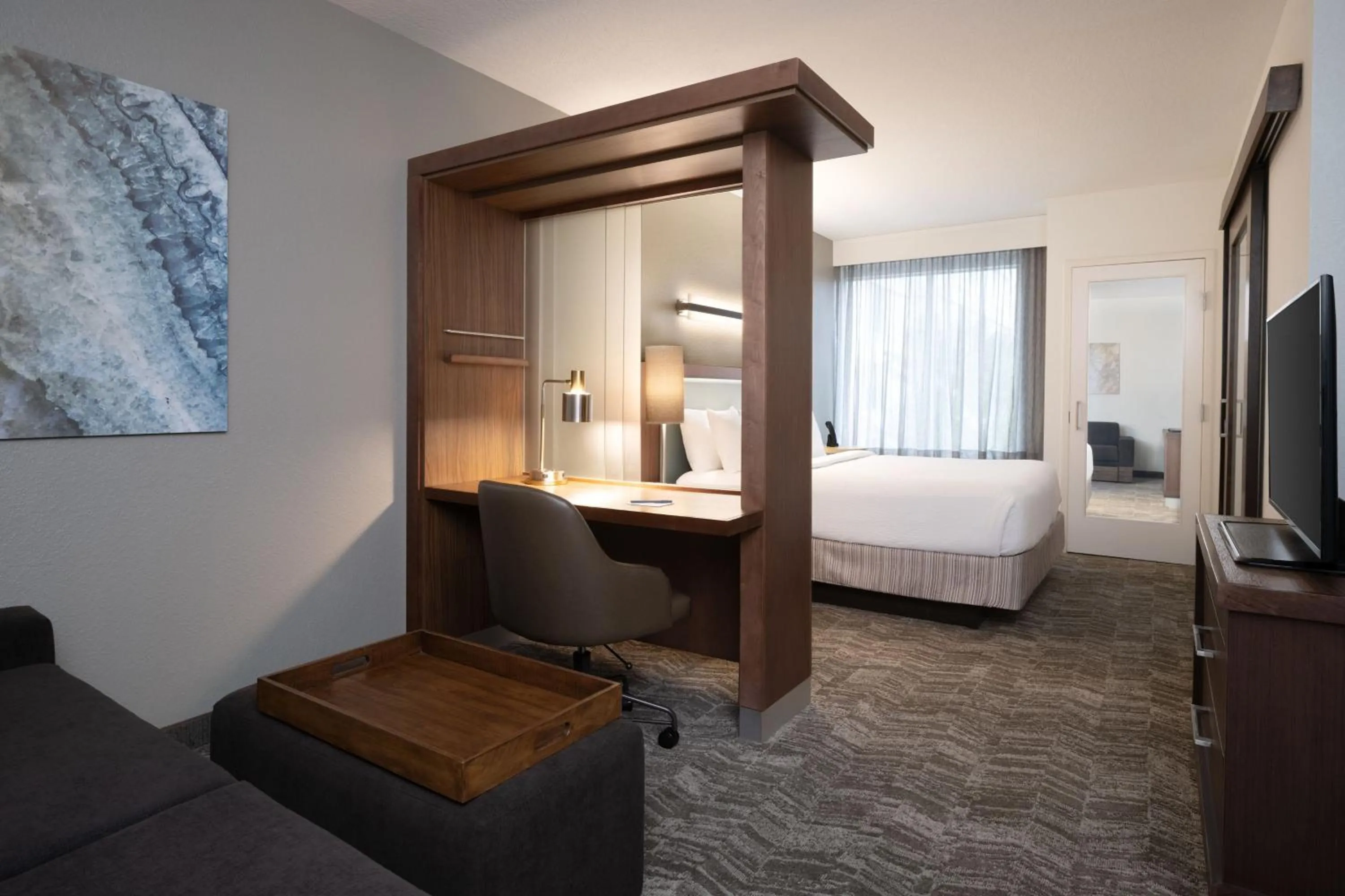 Bedroom, Bed in SpringHill Suites by Marriott Orlando at FLAMINGO CROSSINGS Town Center-Western Entrance