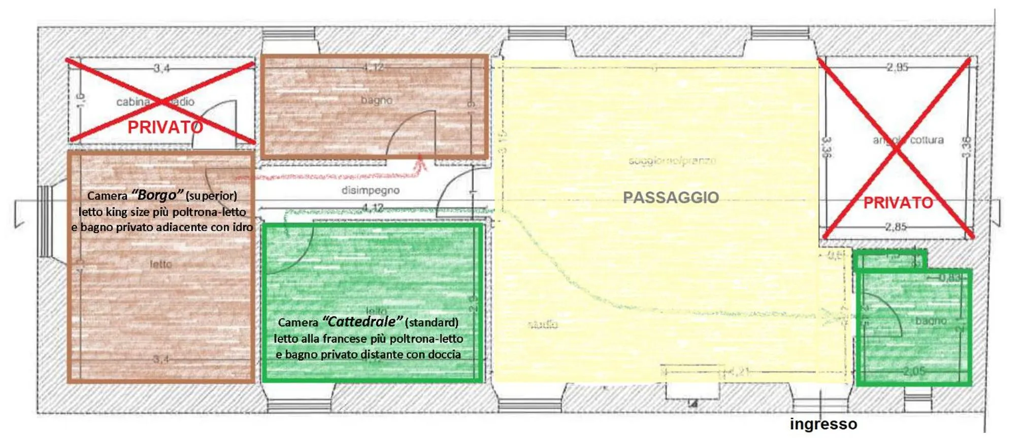 Floor plan in Nerone's - Sutri Bed & Better