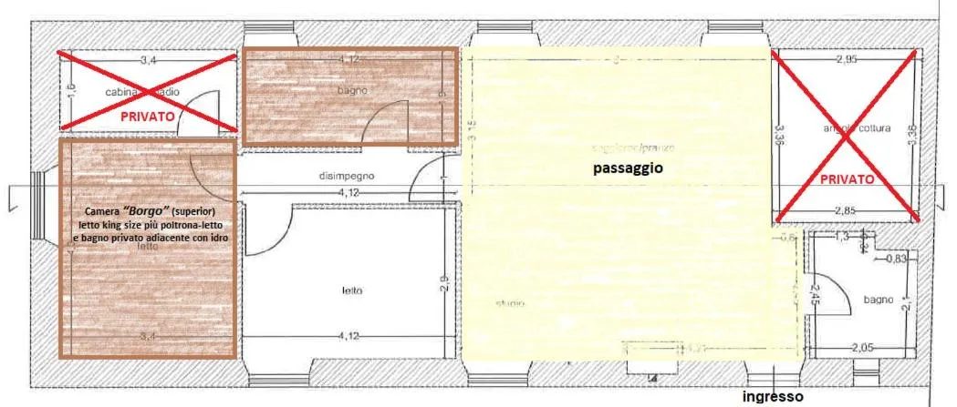 Floor plan in Nerone's - Sutri Bed & Better
