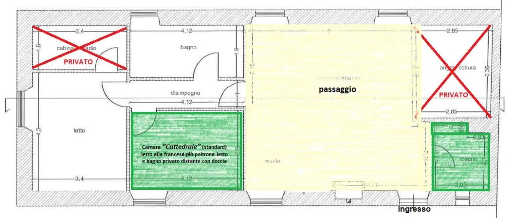 Floor plan in Nerone's - Sutri Bed & Better