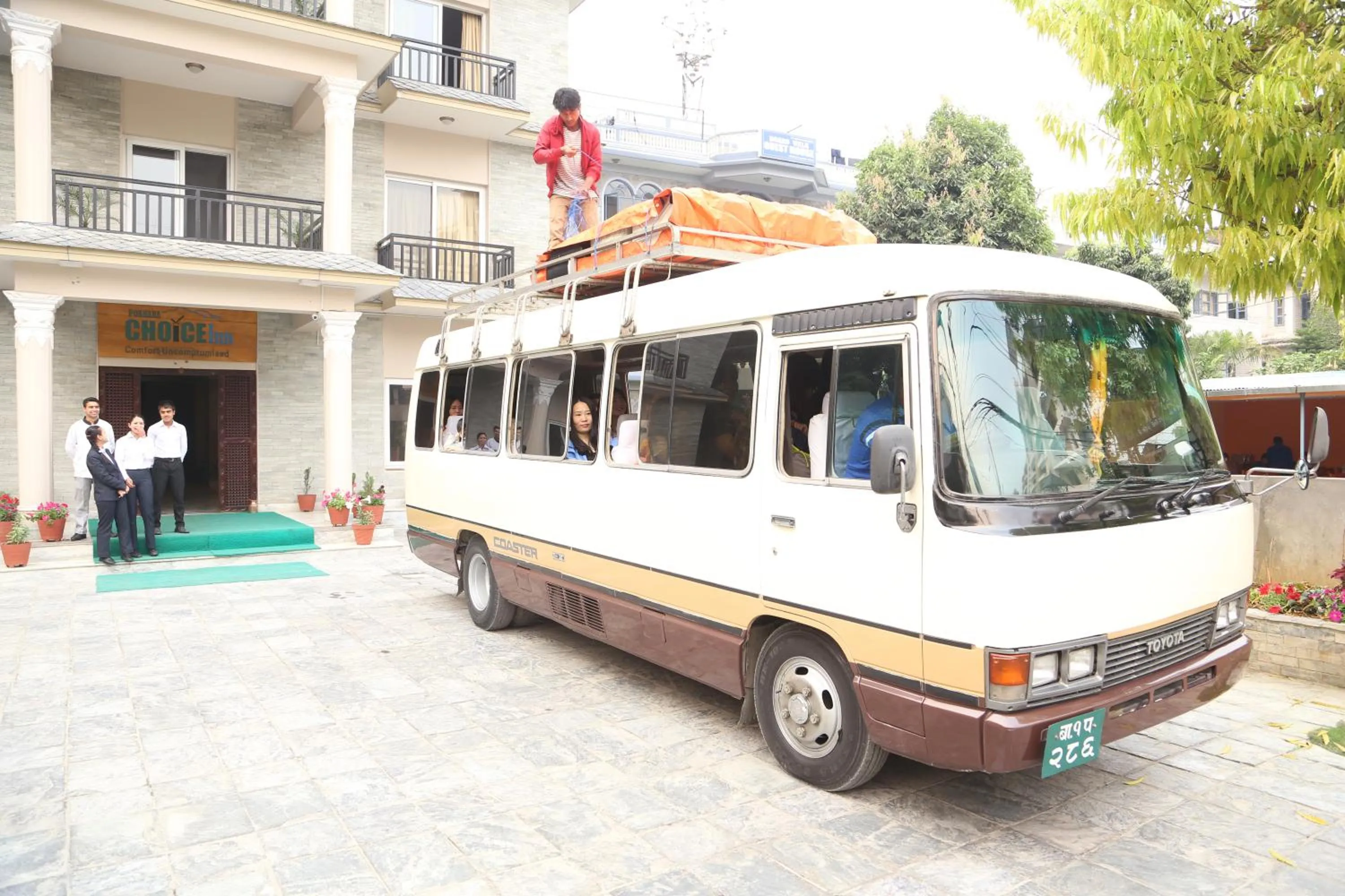 group of guests in Pokhara Choice Inn