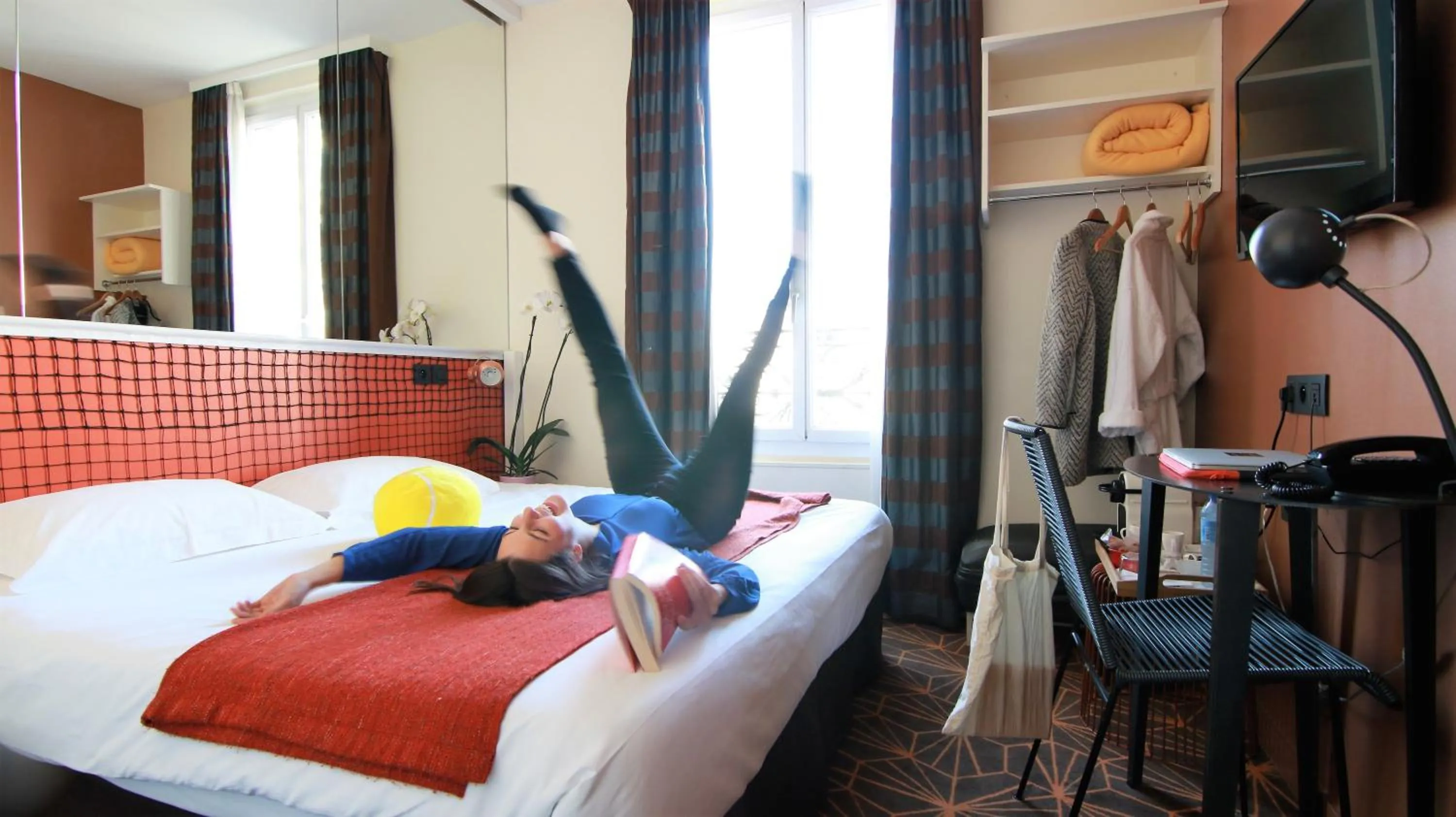 Bed in Hotel Olympic Paris Boulogne by Patrick Hayat