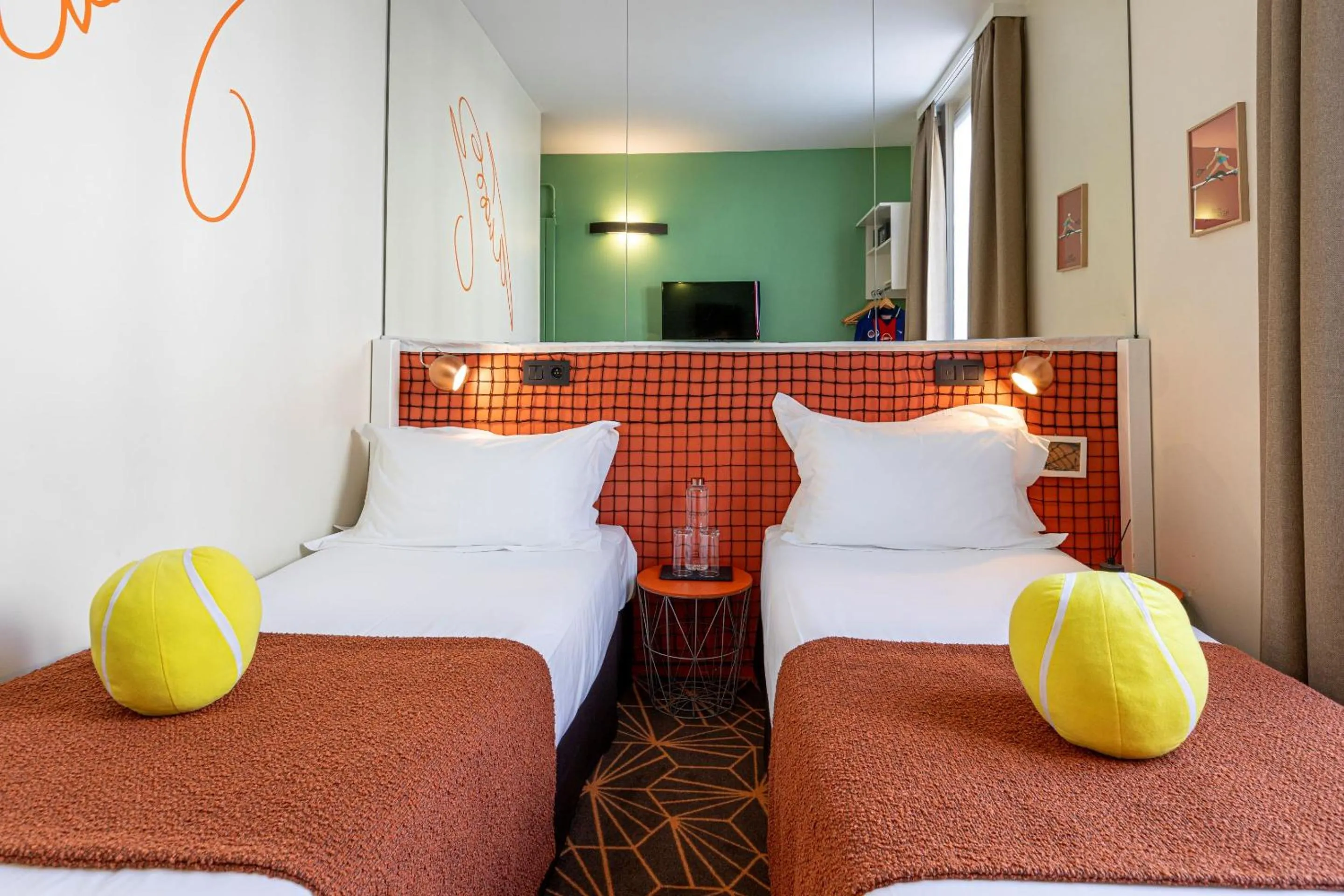 Bed in Hotel Olympic Paris Boulogne by Patrick Hayat