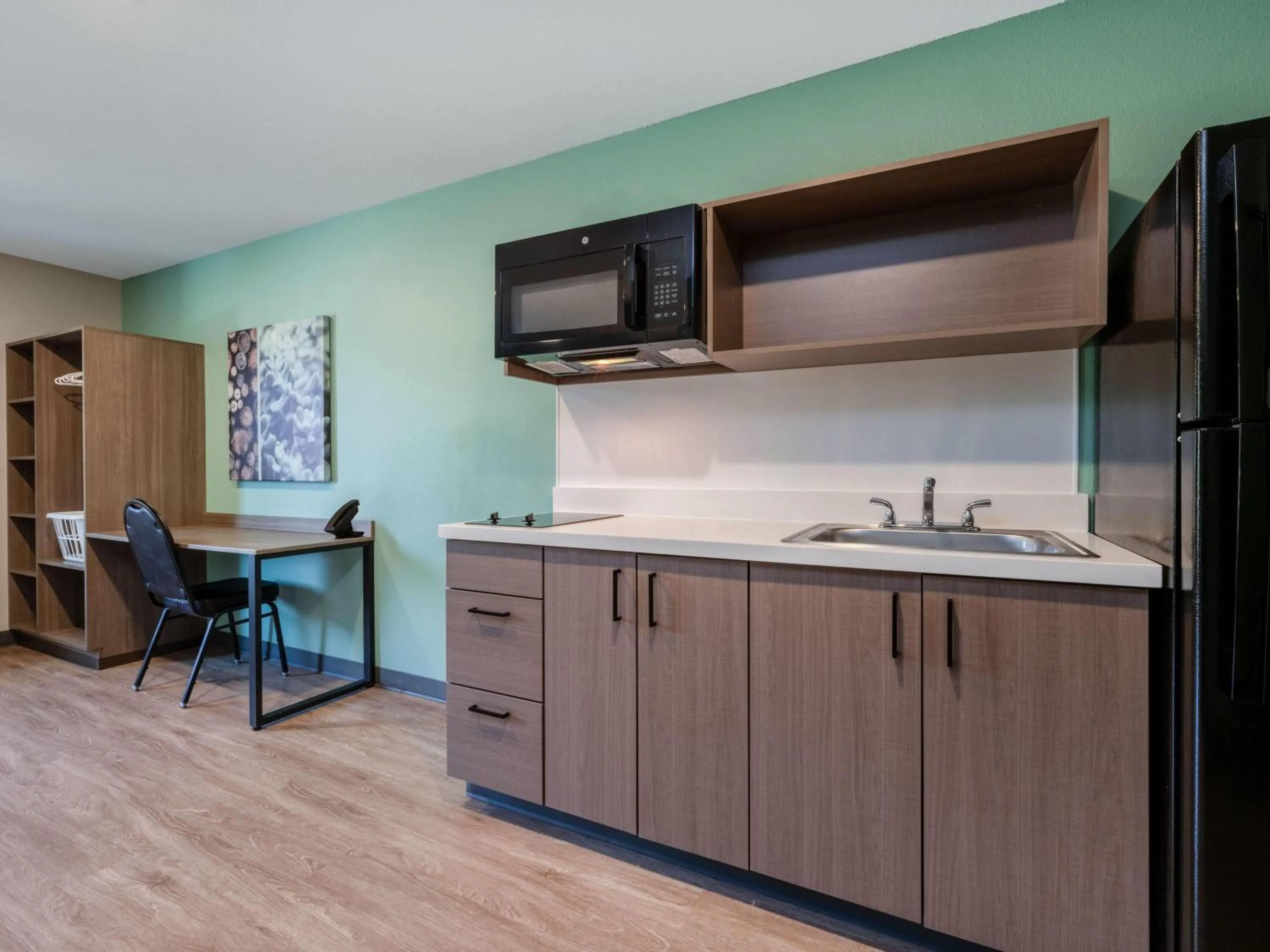 Kitchen or kitchenette in ECHO Suites Extended Stay by Wyndham Springfield Airport PLZ