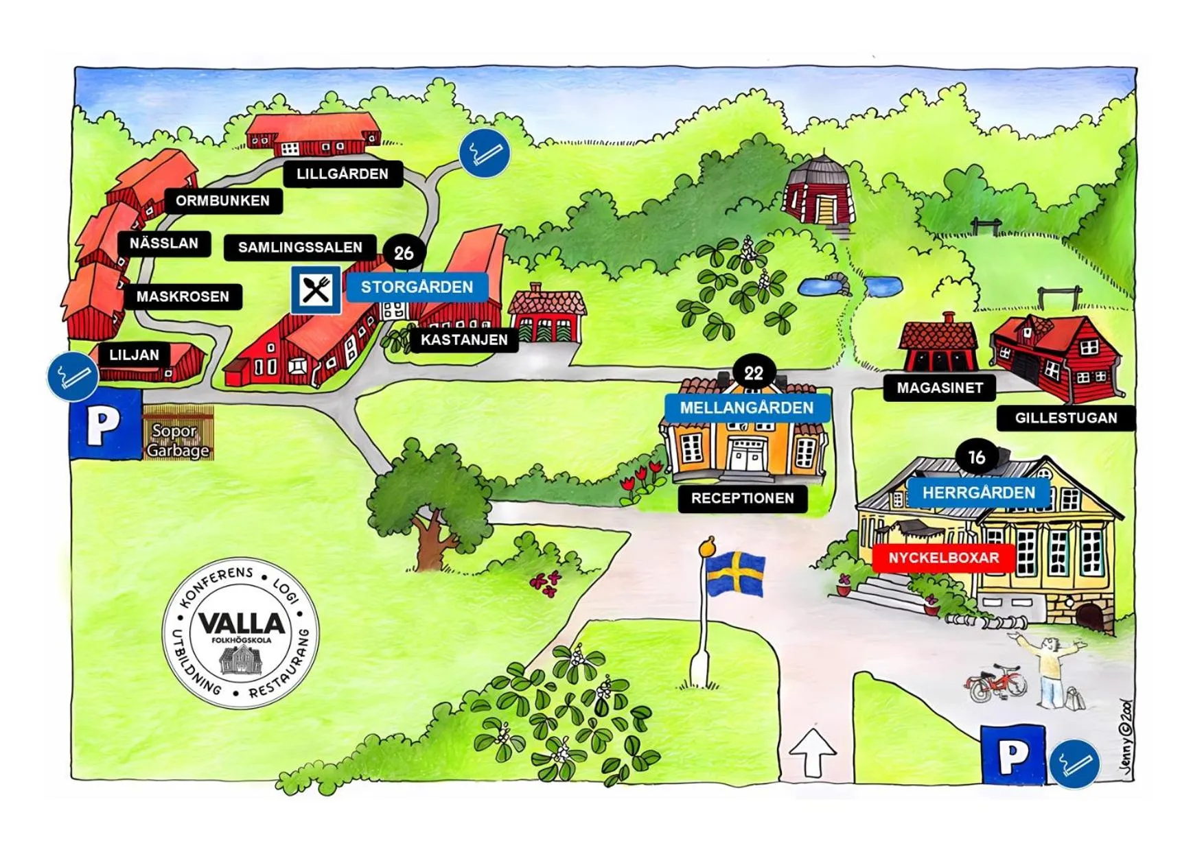 Property building in Valla Folkhögskola