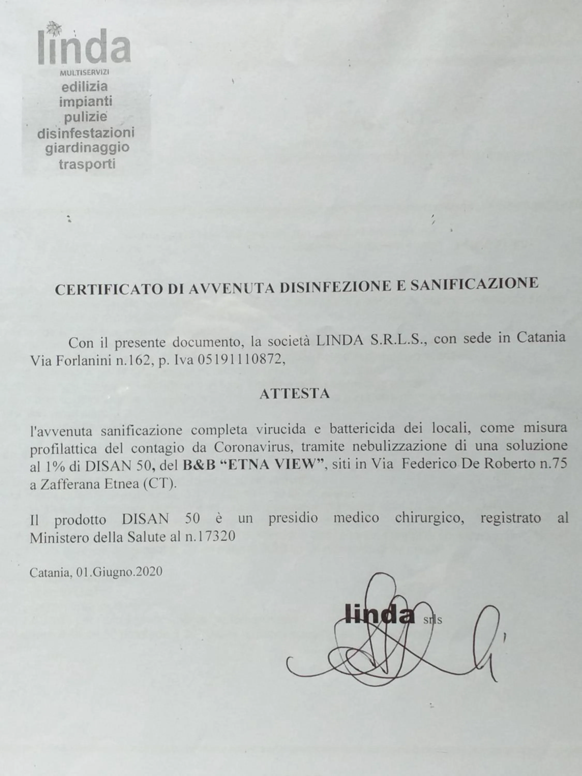 Logo/Certificate/Sign in Bed Relax Etnaview