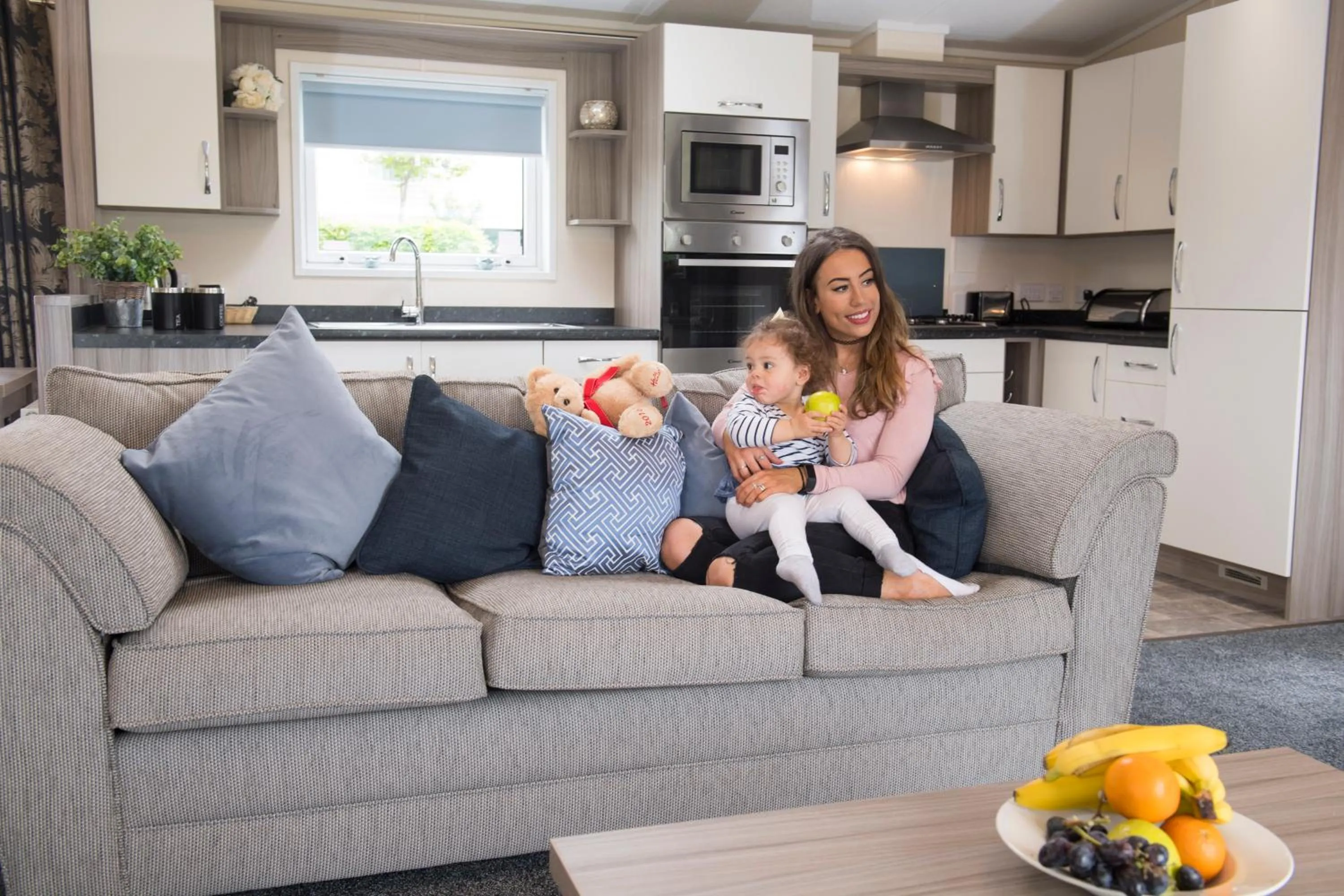 Kitchen or kitchenette in Tan Rallt Holiday Park & Spa