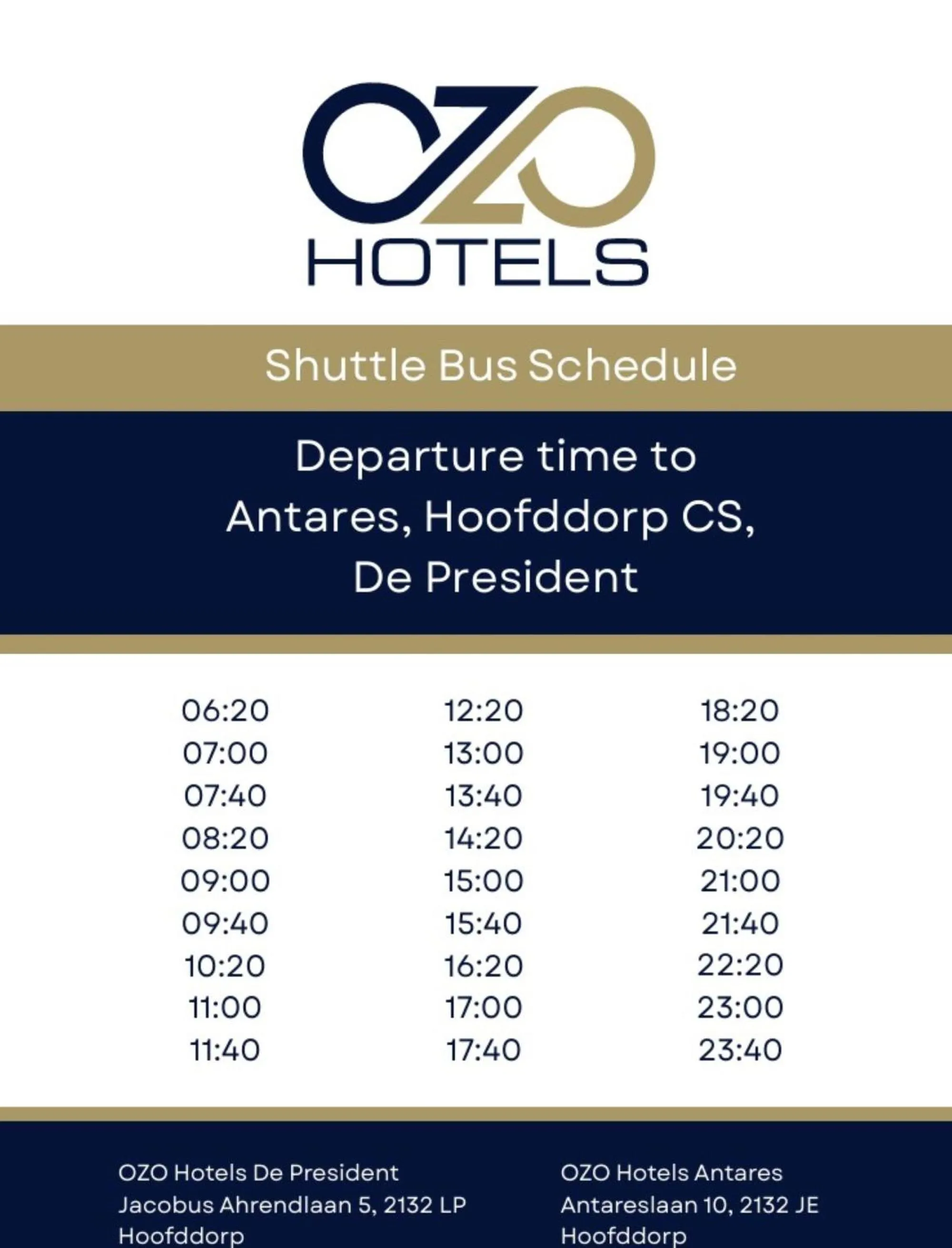 shuttle in OZO Hotels De President Amsterdam Schiphol Airport