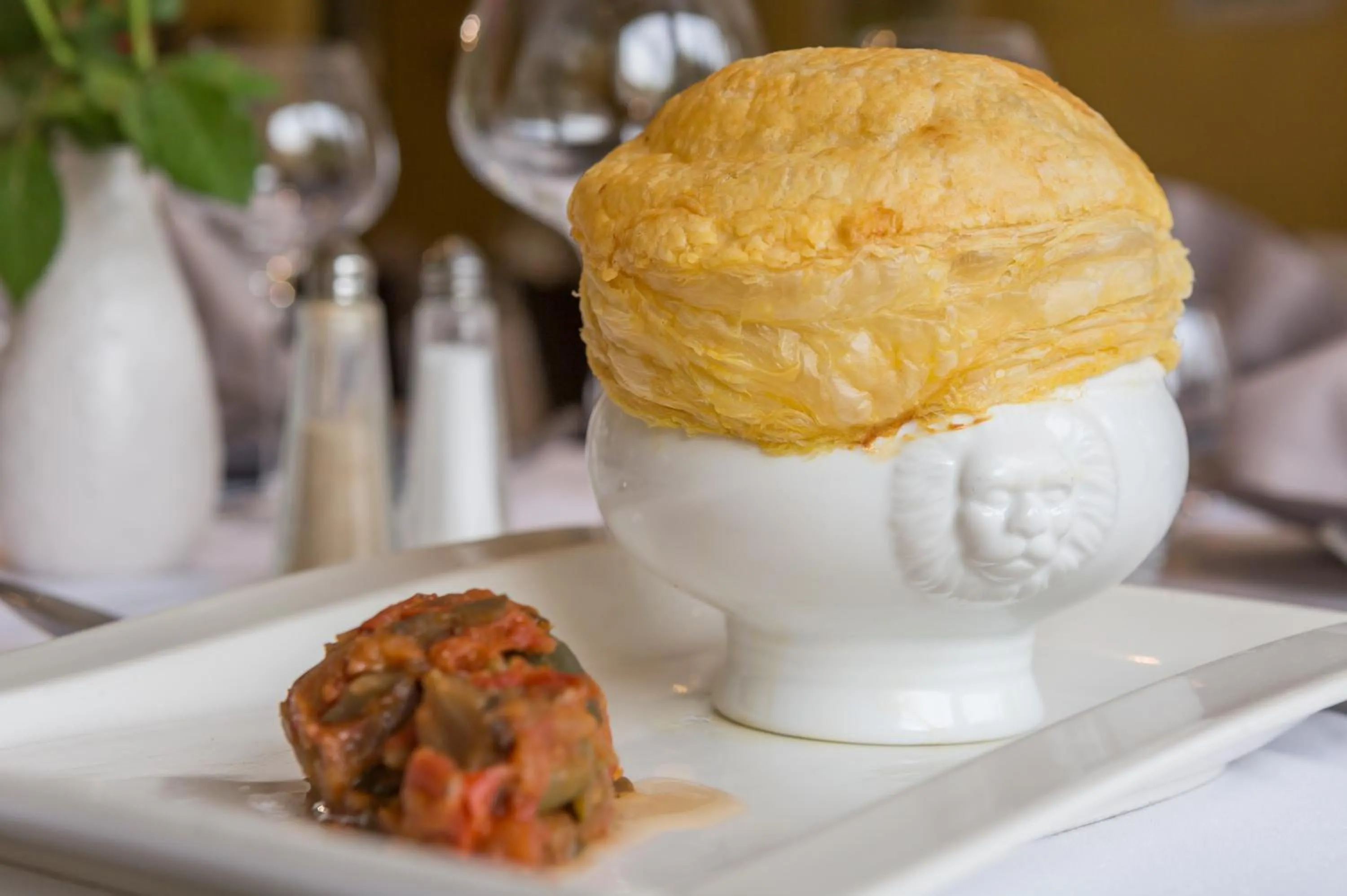 Food close-up in Logis SPA Hotel Restaurant De La Poste