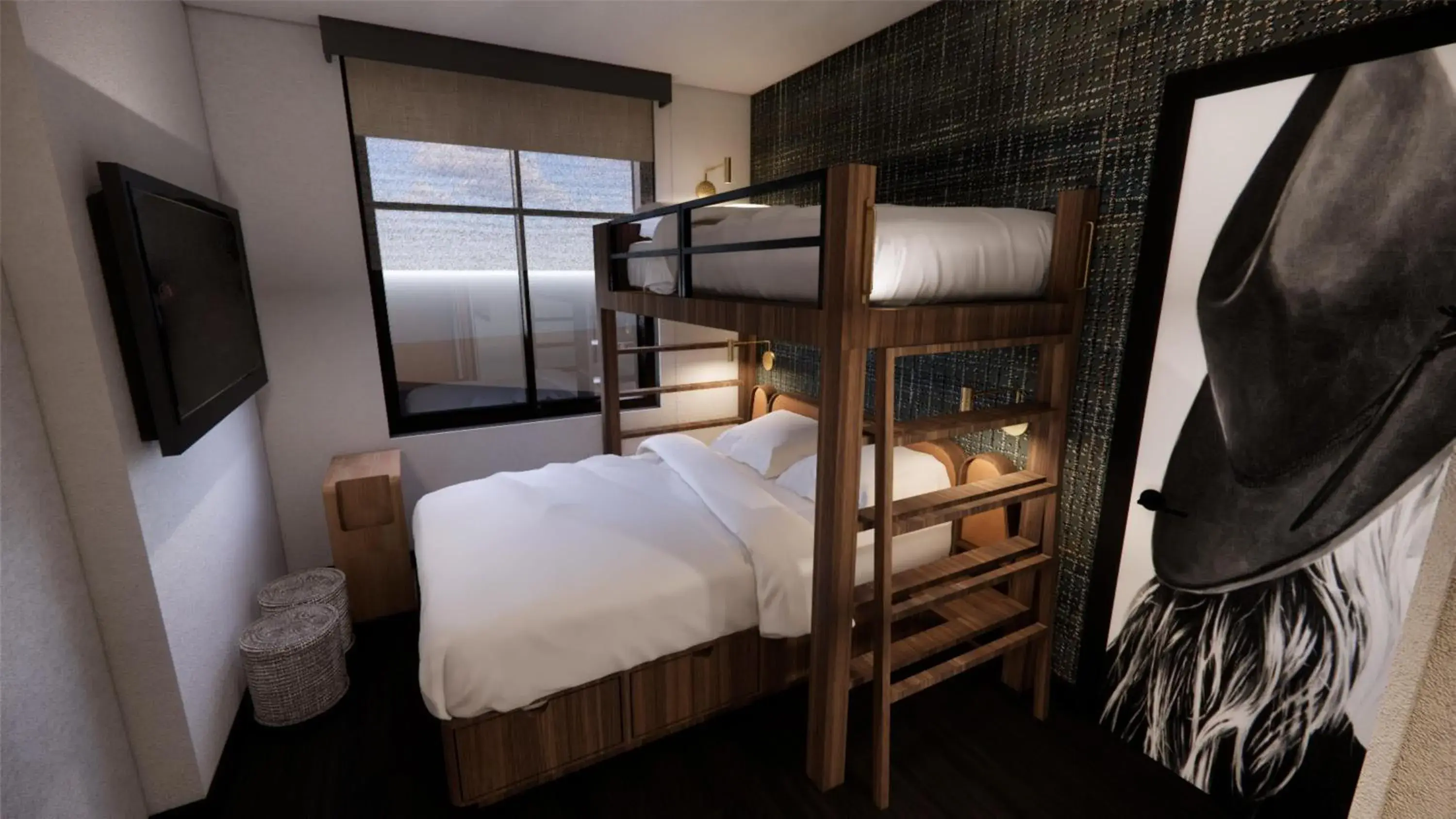 Room with One Twin Over Queen Bunk Bed - High Floor in Motto By Hilton Nashville Downtown Room with One Twin Over Queen Bunk Bed - High Floor in Motto By Hilton Nashville Downtown