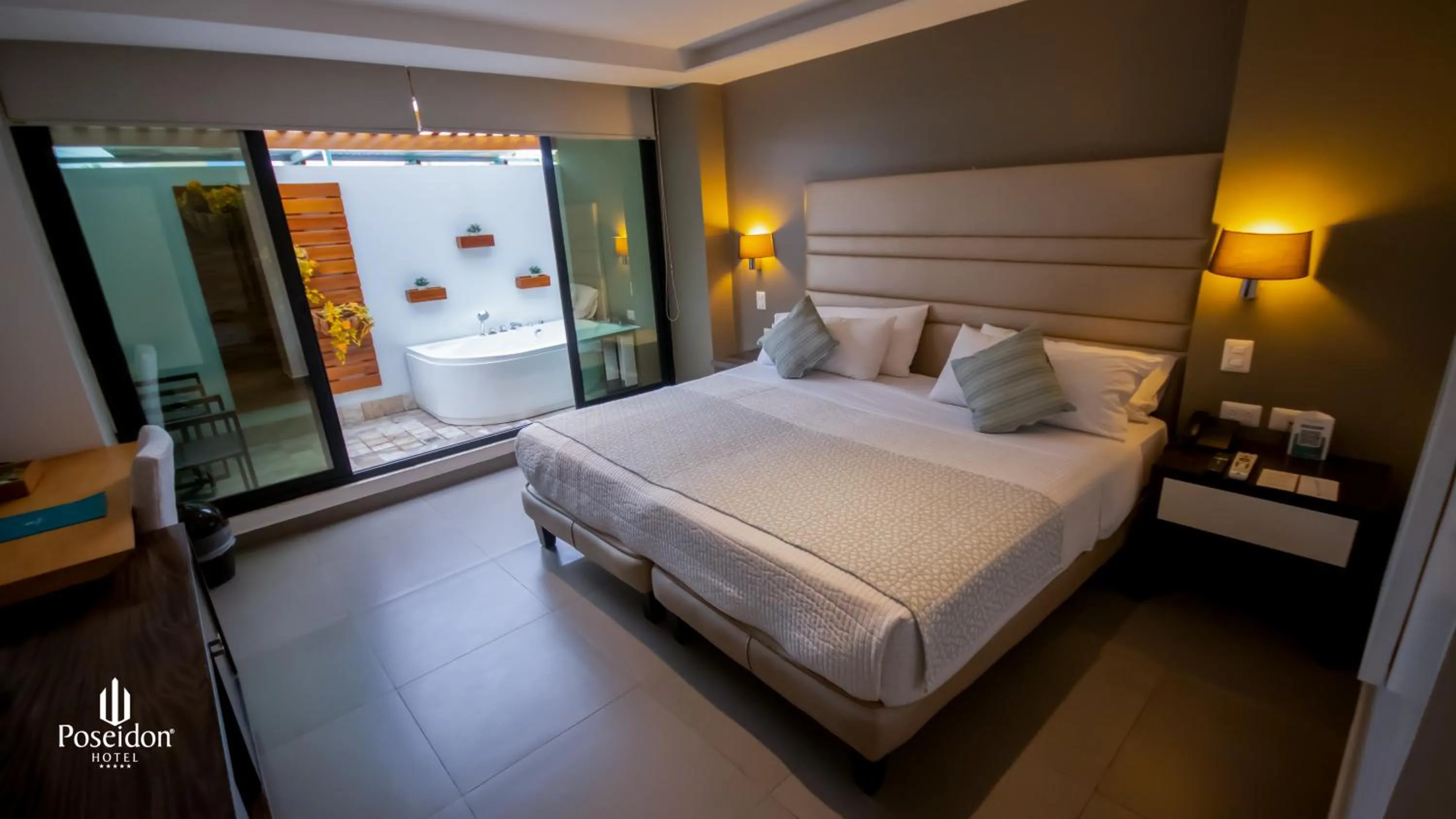 Bed in Hotel Poseidon