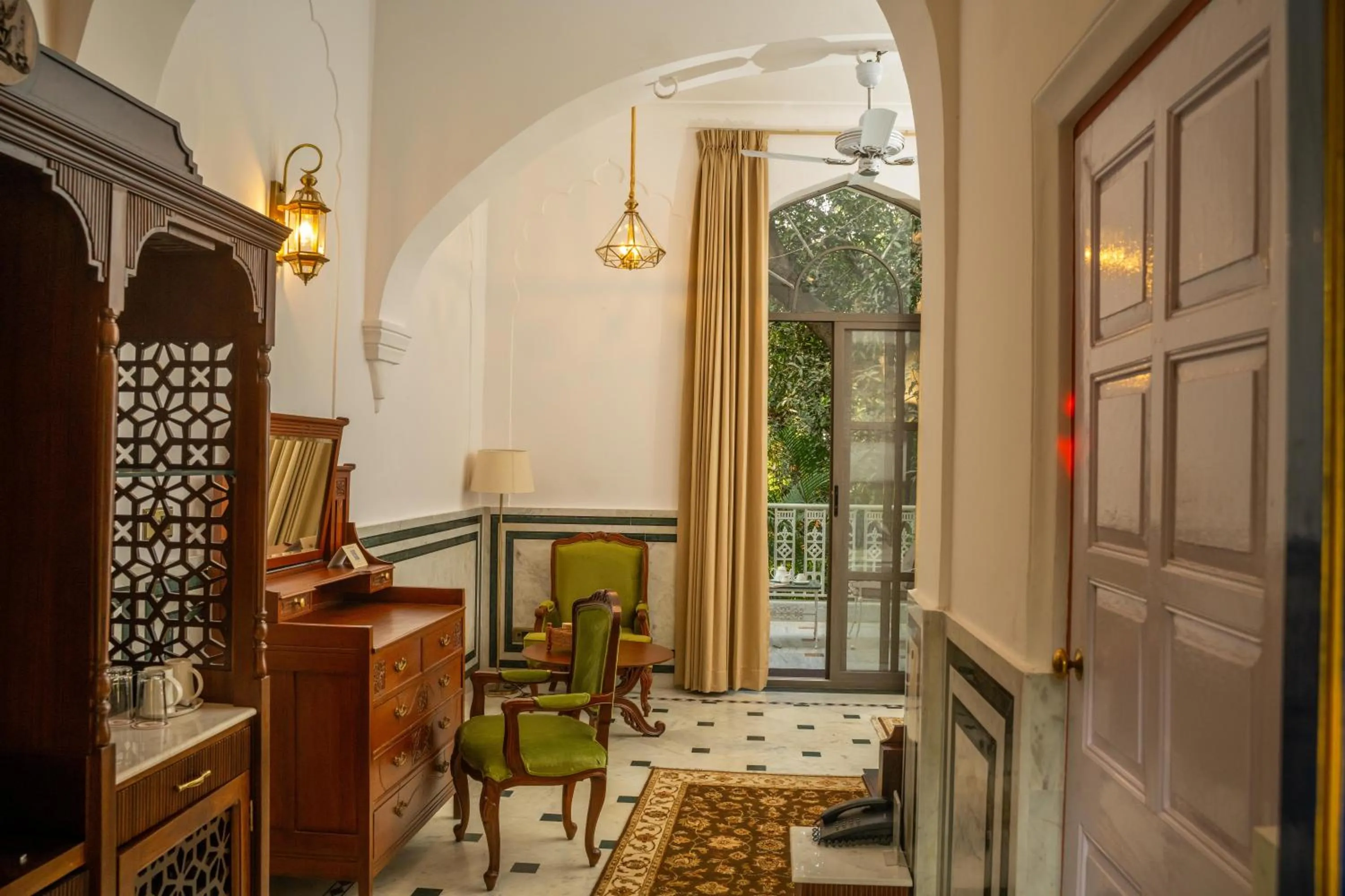 Seating area in Hotel Narain Niwas Palace