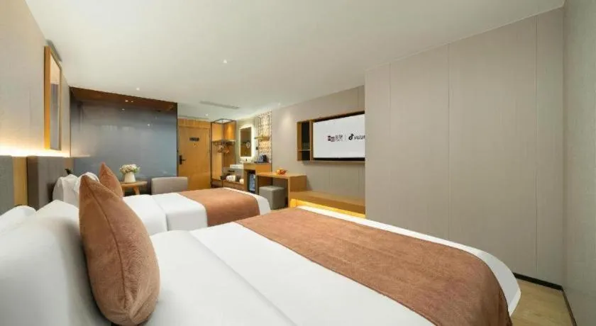 Bed in Yi Zhi Hotel -Beijing Road subway station, Dafo Temple, Guangzhou