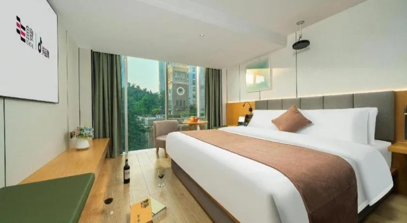 Bed in Yi Zhi Hotel -Beijing Road subway station, Dafo Temple, Guangzhou