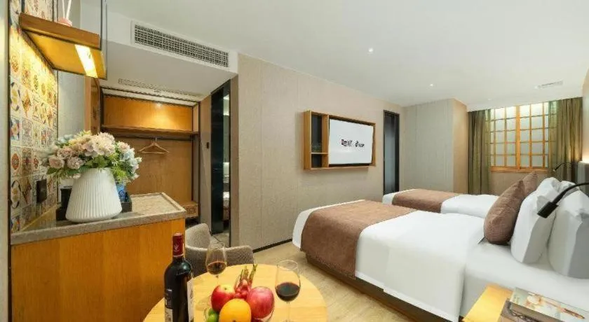 Bed in Yi Zhi Hotel -Beijing Road subway station, Dafo Temple, Guangzhou
