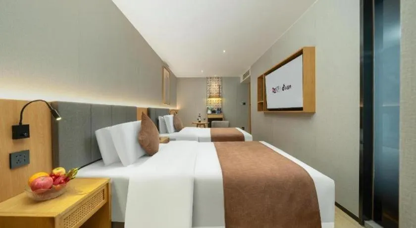 Bed in Yi Zhi Hotel -Beijing Road subway station, Dafo Temple, Guangzhou