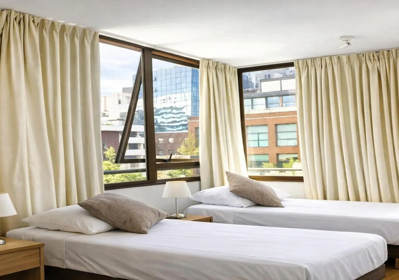 View (from property/room), Bed in Apartamentos Costanera Centre