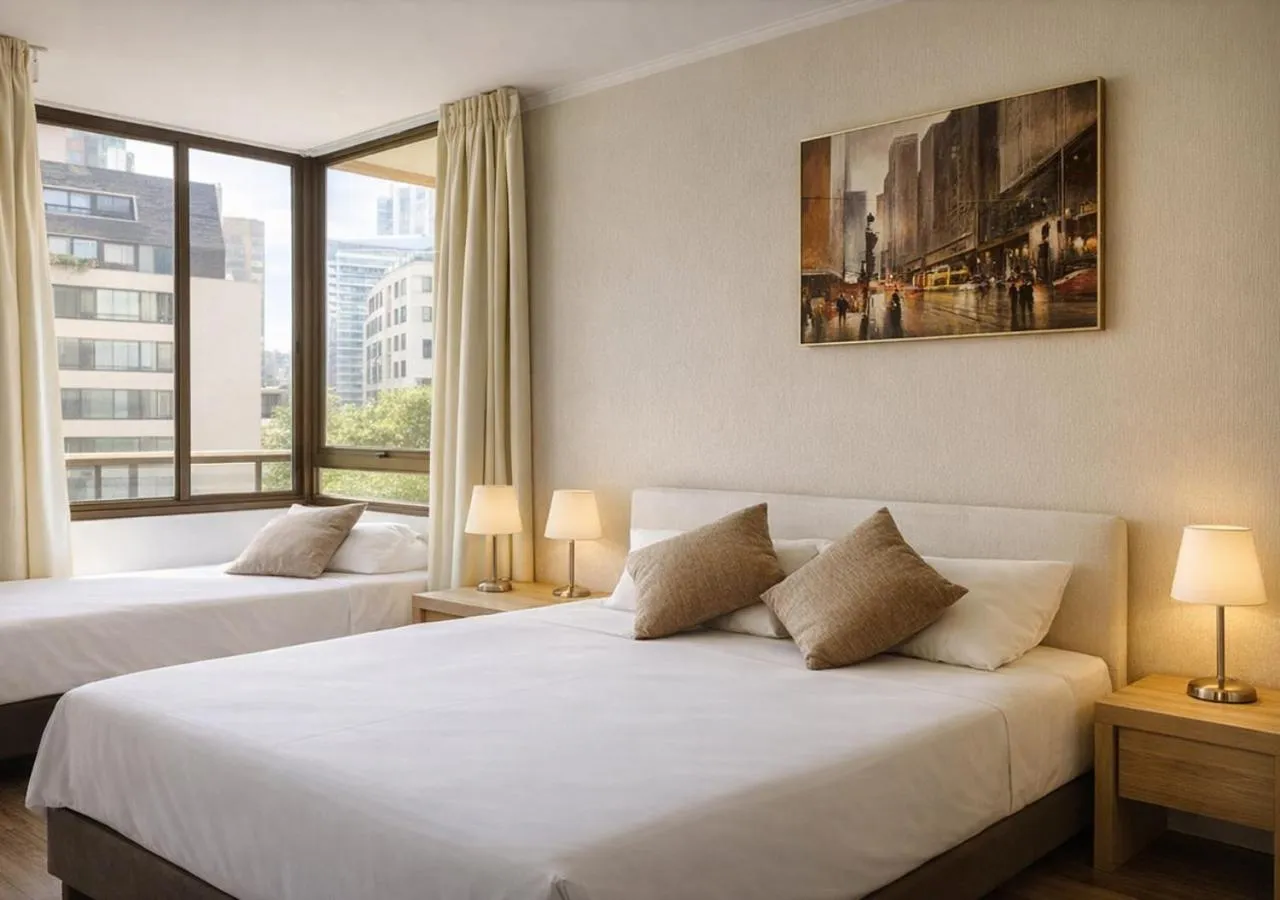 View (from property/room), Bed in Apartamentos Costanera Centre