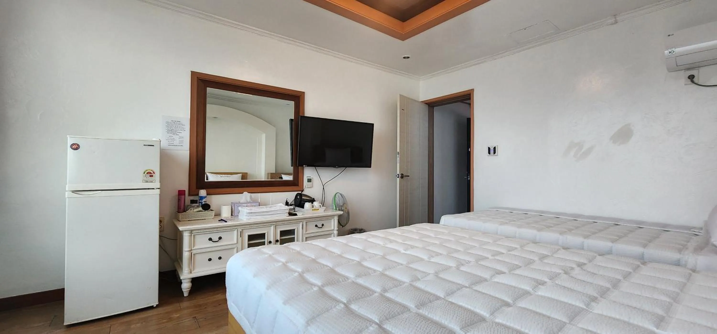 Bed in Namhae Beach Hotel
