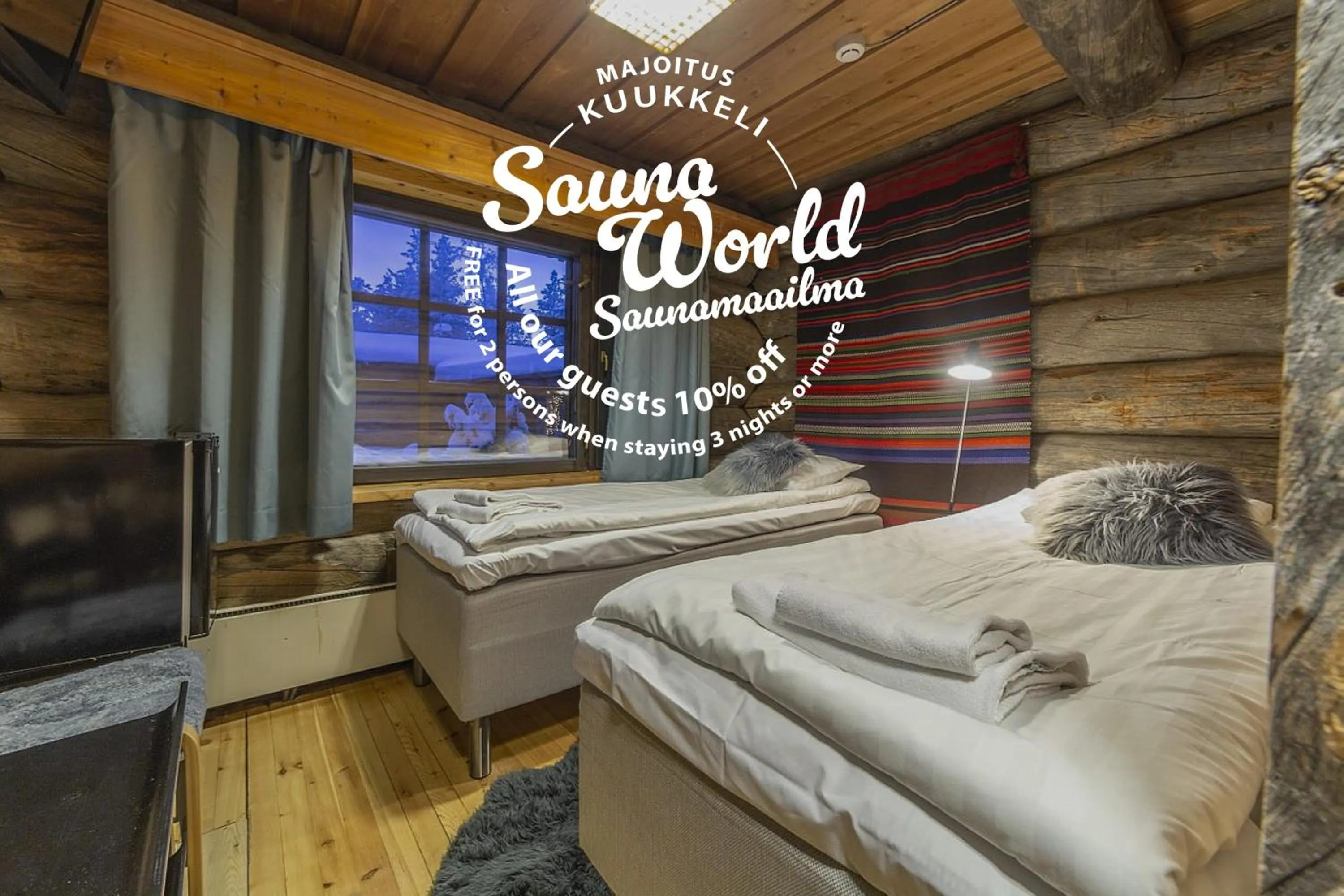 Bed in Kuukkeli Log Houses Porakka Inn