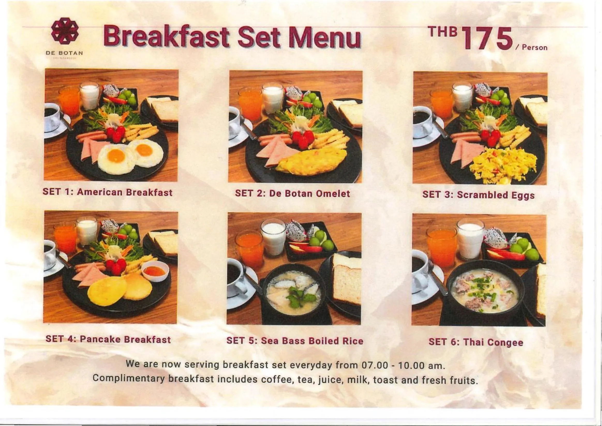 Breakfast in De Botan Srinakarin Hotel & Residence