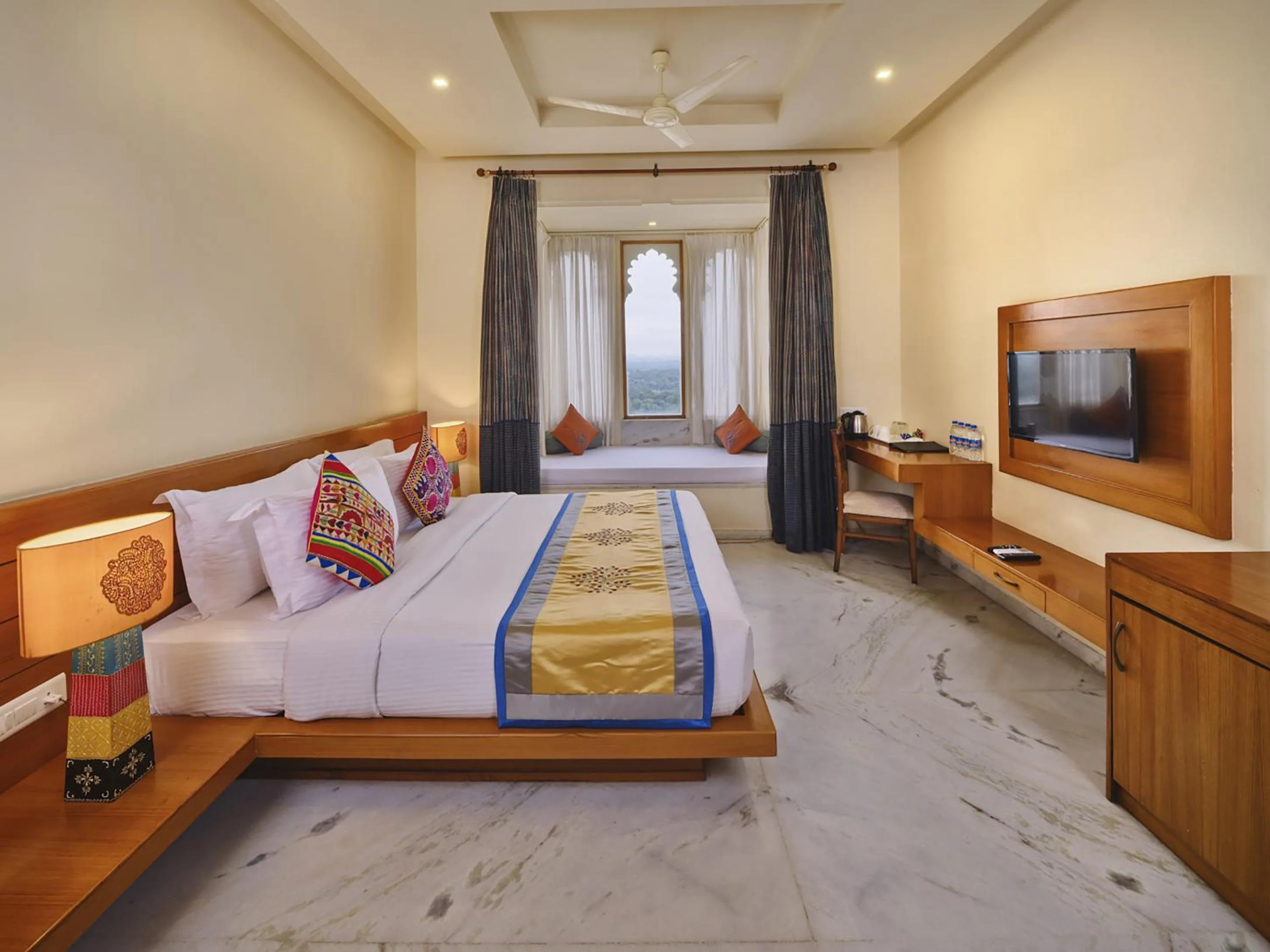 Bedroom, Bed in jüSTa Brij Bhoomi Resort, Nathdwara