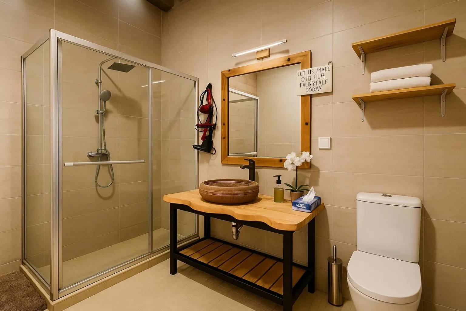 Shower in Yambi Guesthouse