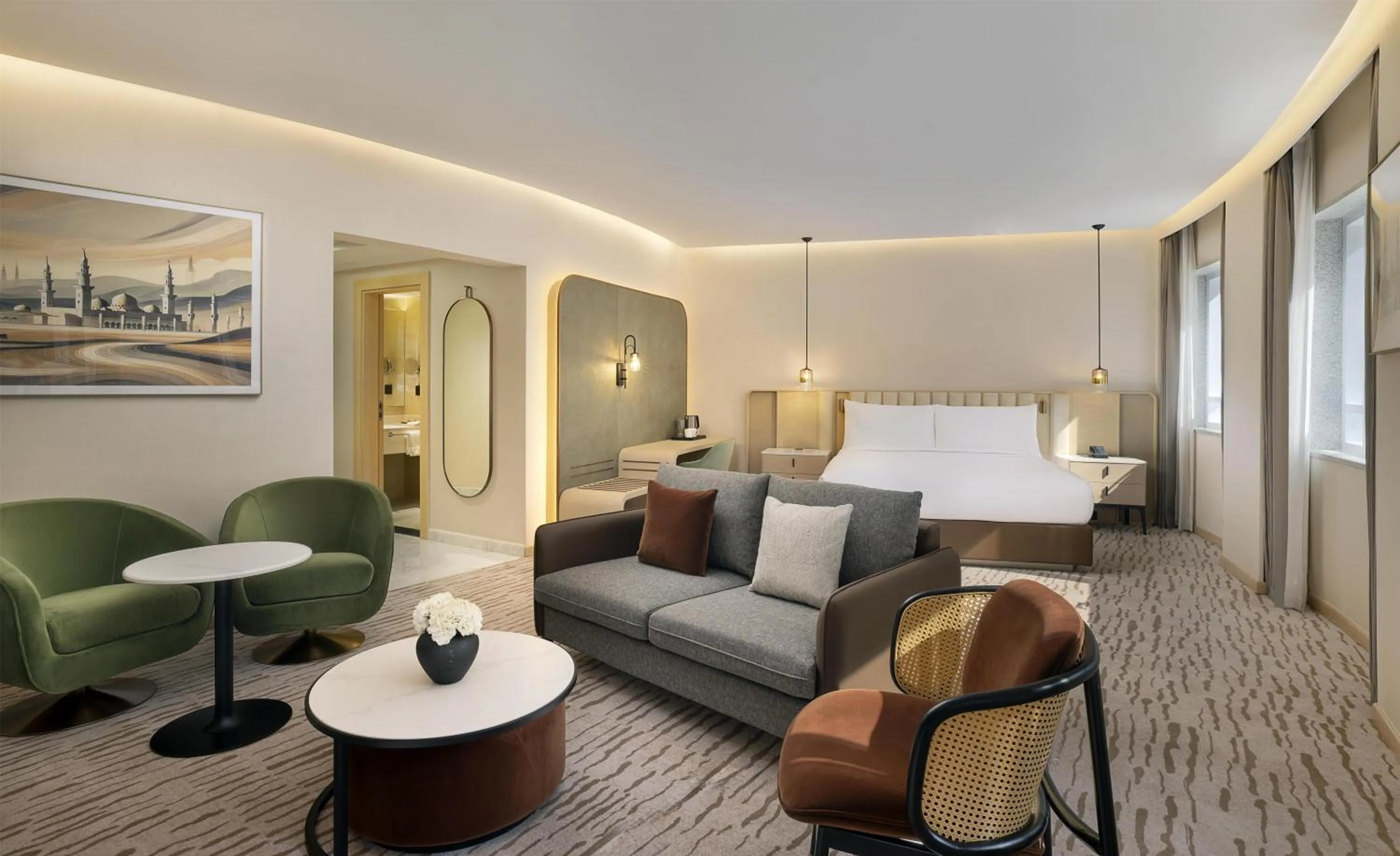 Living room, Bed in Diyar Ajwa, Tapestry Collection By Hilton