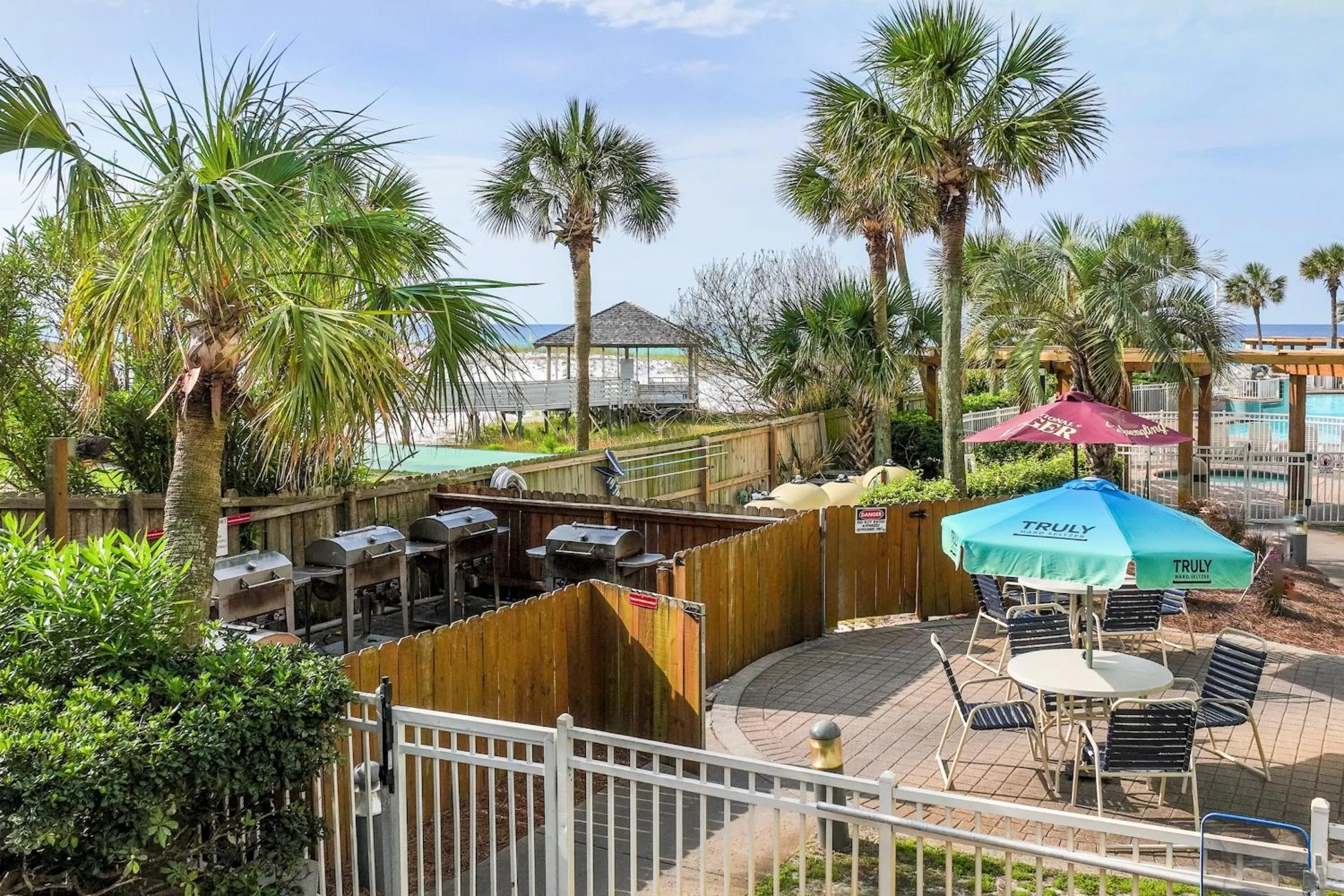 Patio in Pelican Beach Resort by Panhandle Getaways