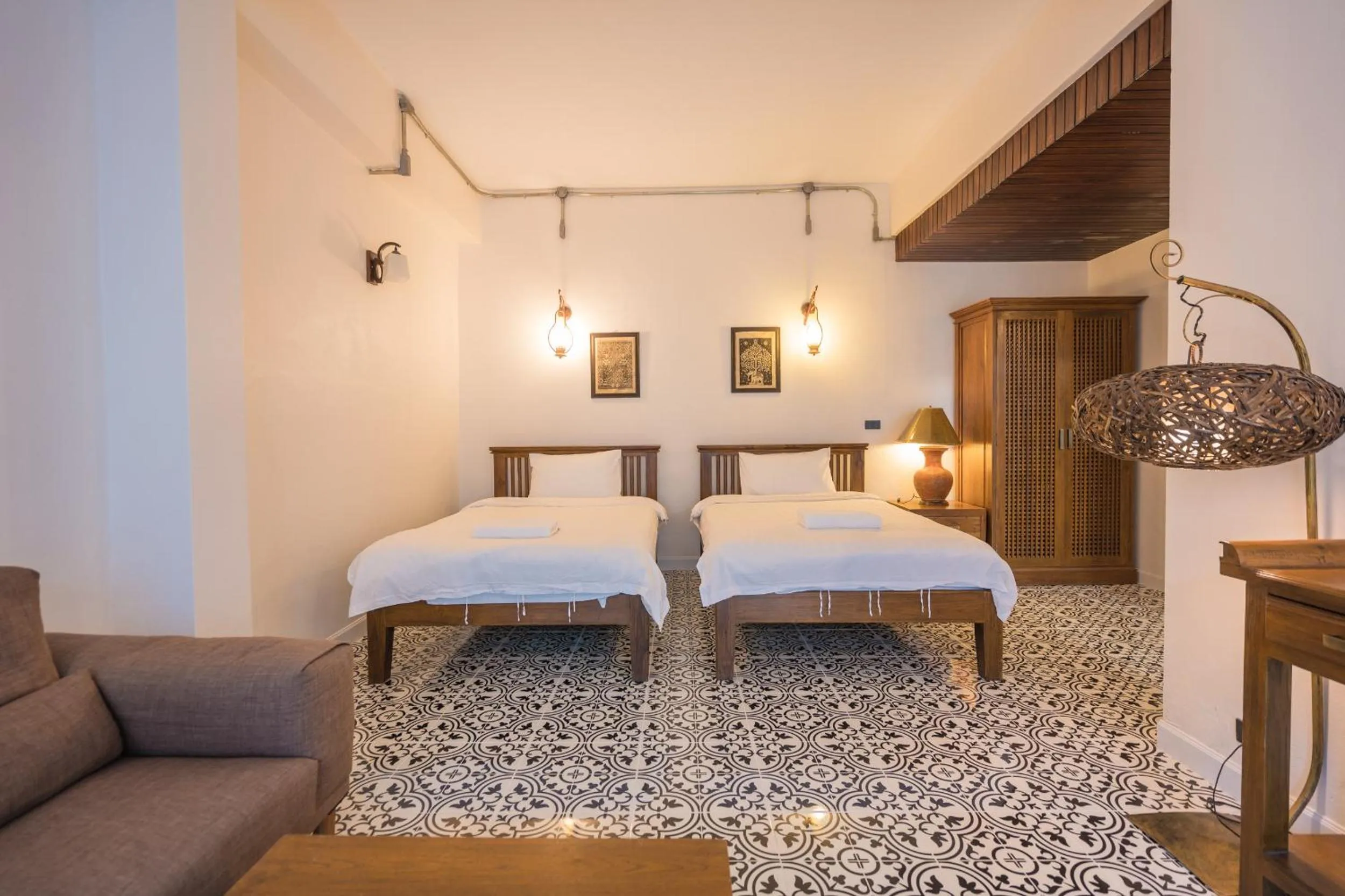 Bed in Yi's Garden Villa