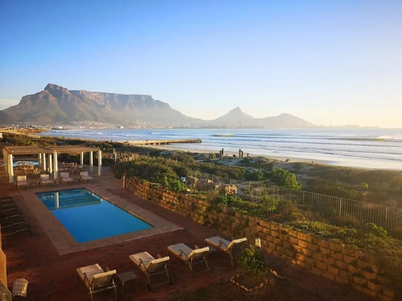 Pool view in Cape Town Beachfront Apartments at Leisure Bay