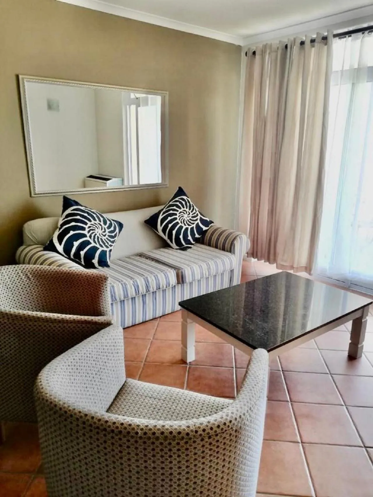 Living room in Cape Town Beachfront Apartments at Leisure Bay