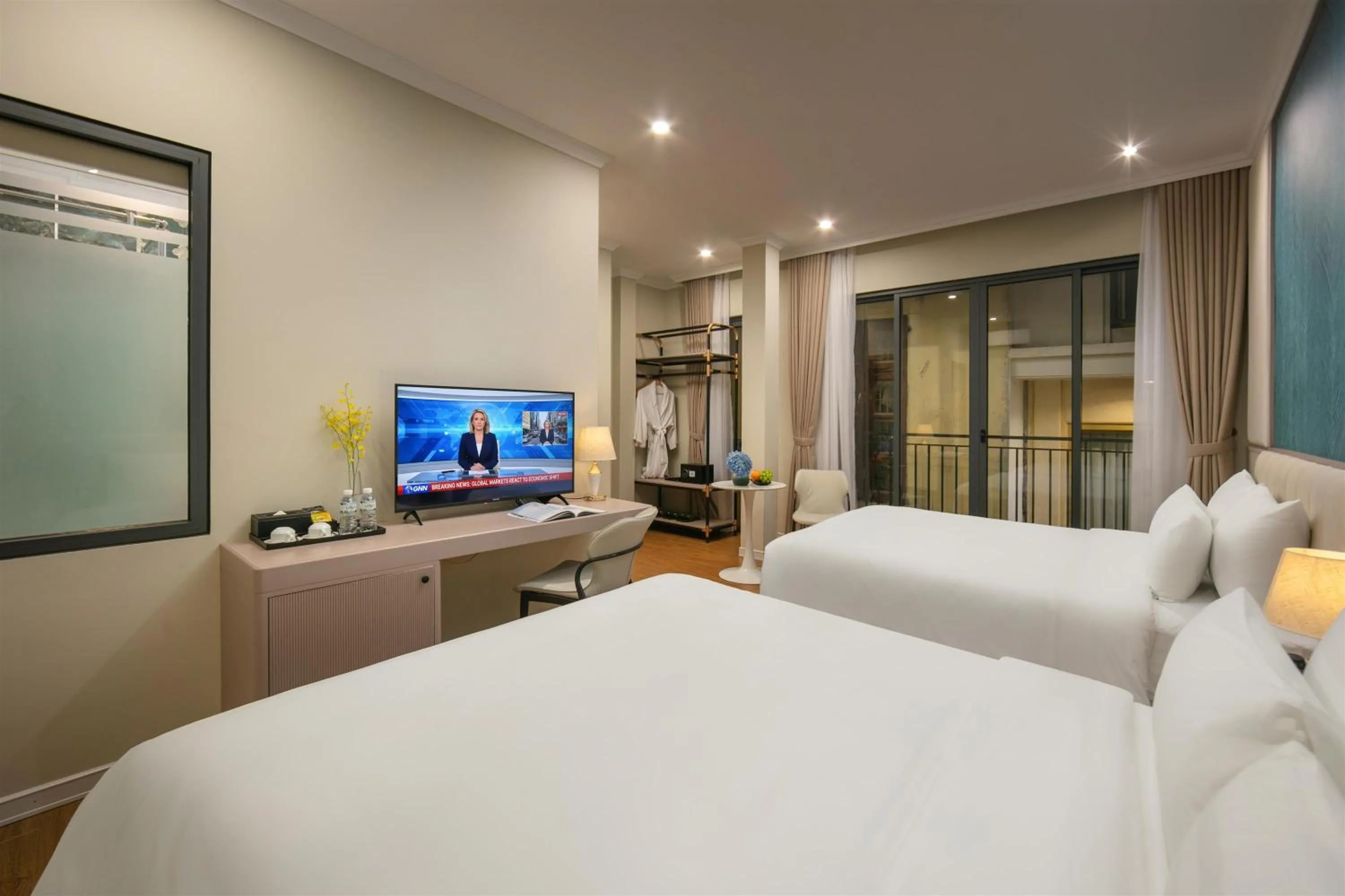 Bed in Dong Xuan Boutique Hotel