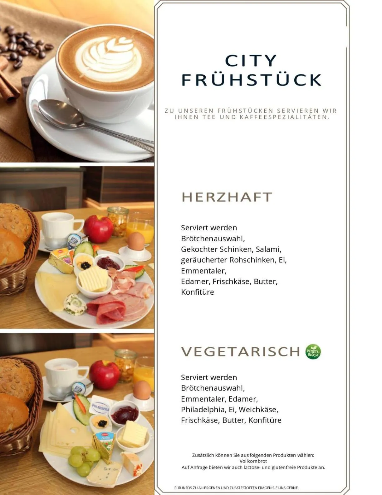 Food and drinks in City Hotel Würzburg