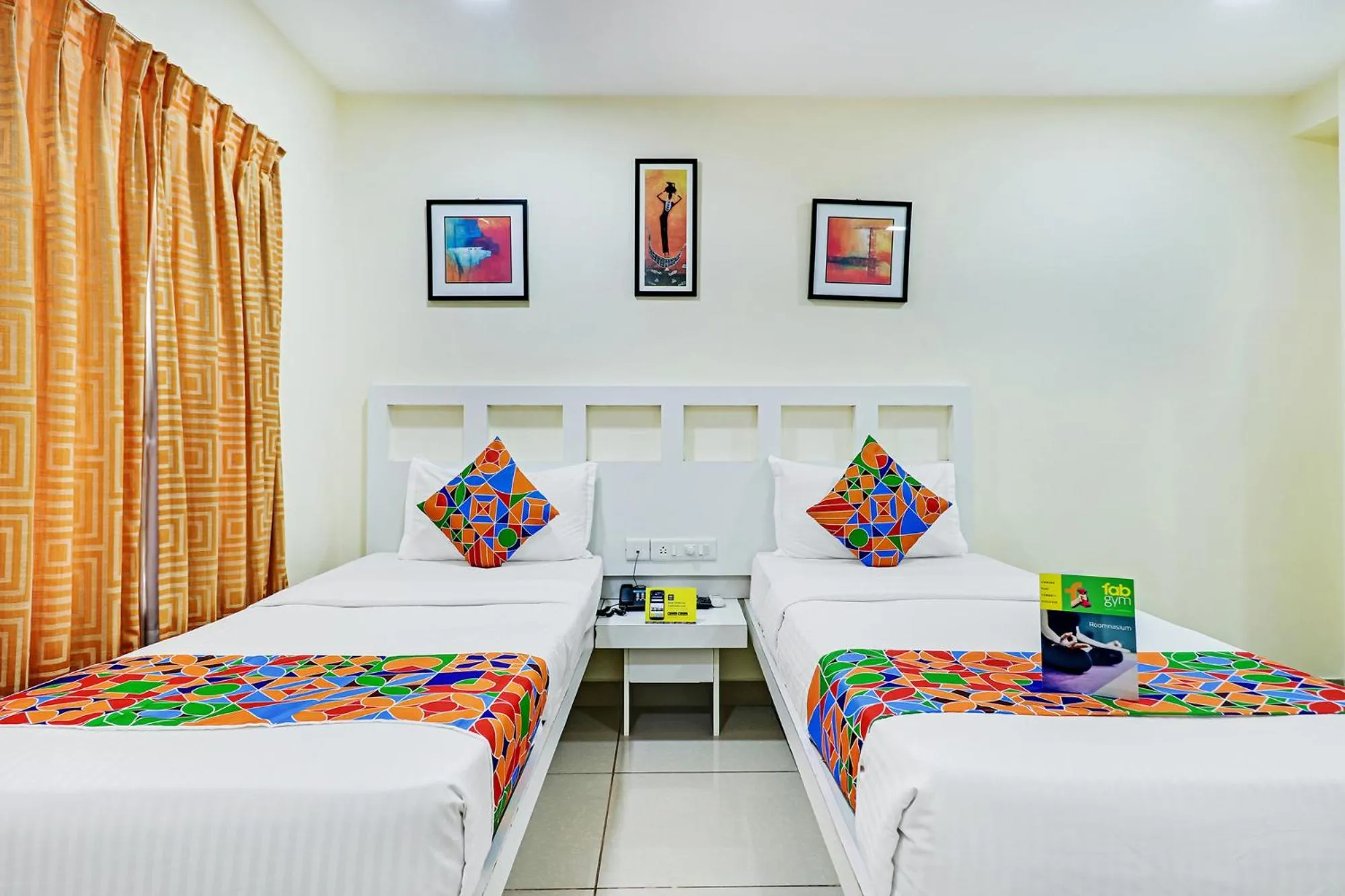 Bed in Fabhotel Colors Service Apartment - Nr MRC Nagar